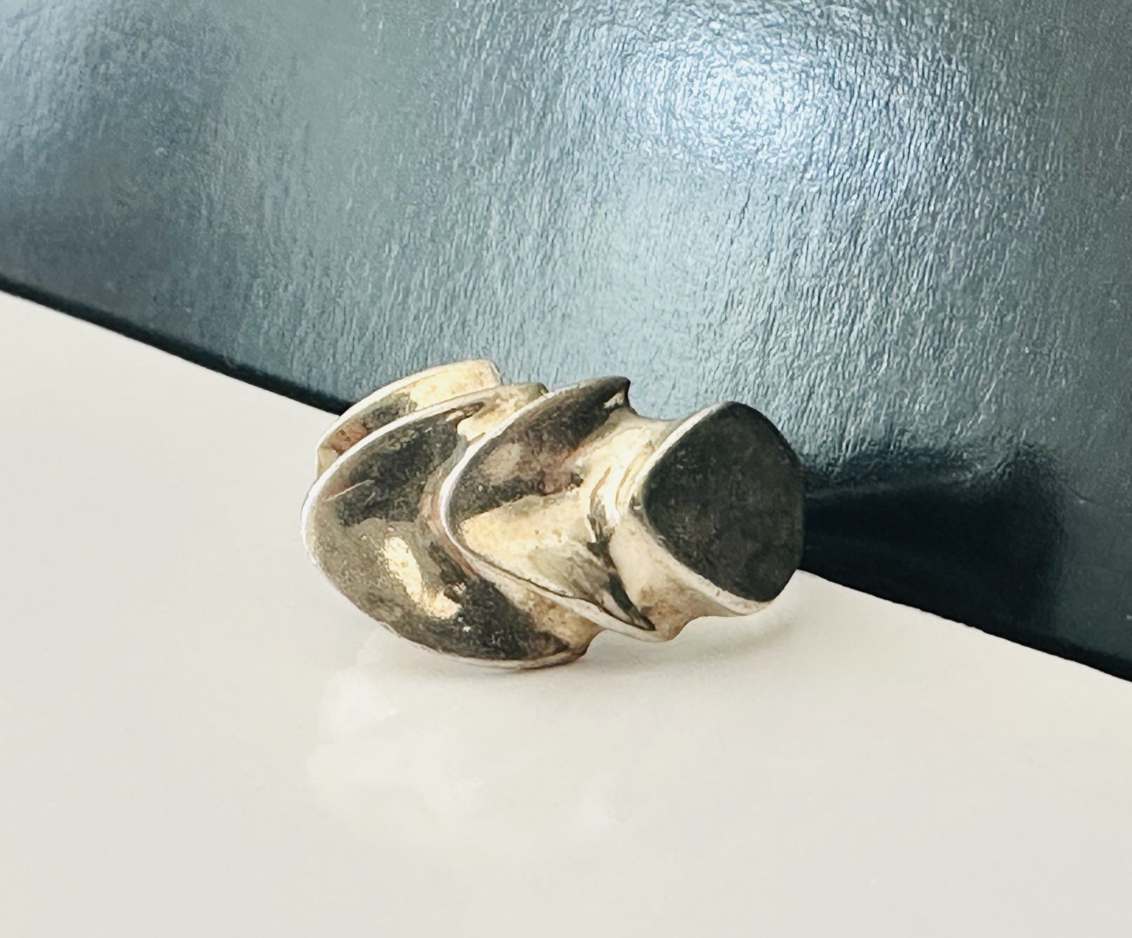 Abstract Ring Sterling Silver 925 Mid Century Modernist Retro Signed