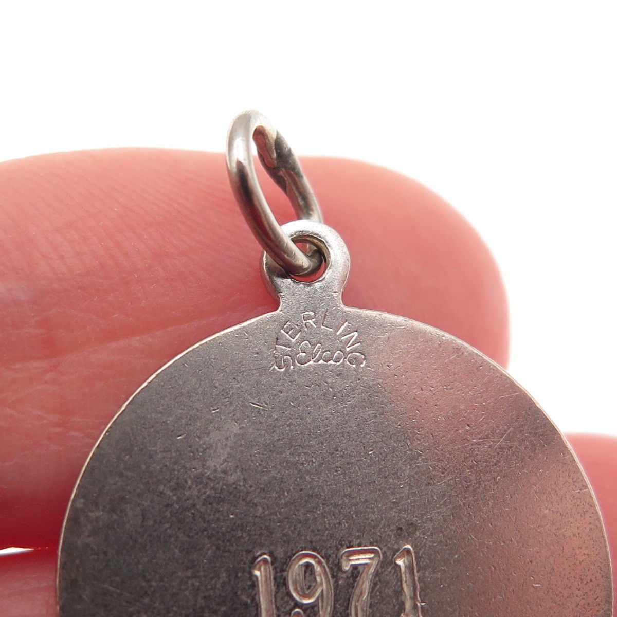 ELCO 925 Sterling Silver Vintage 1971 Engraved Sagittarius Zodiac Charm Pendant