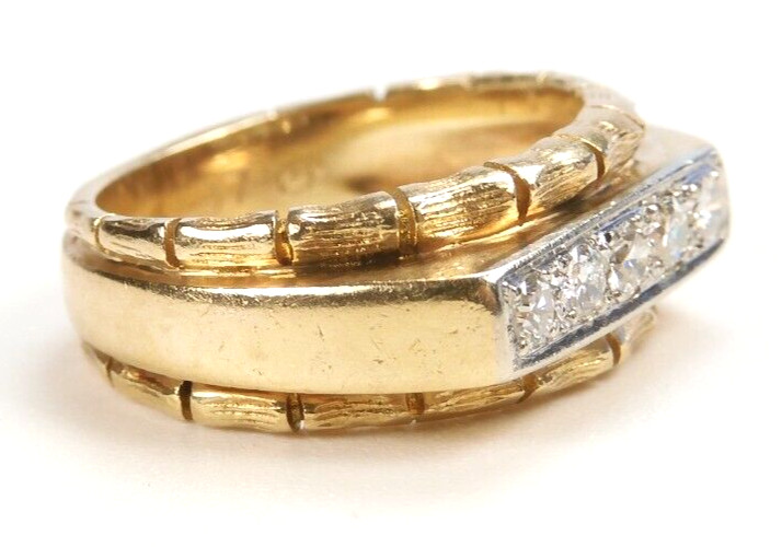 Antique 1920’s Diamond Engagement Ring 14K Two-Tone Gold 5.25 UK-K EGLUSA Unisex