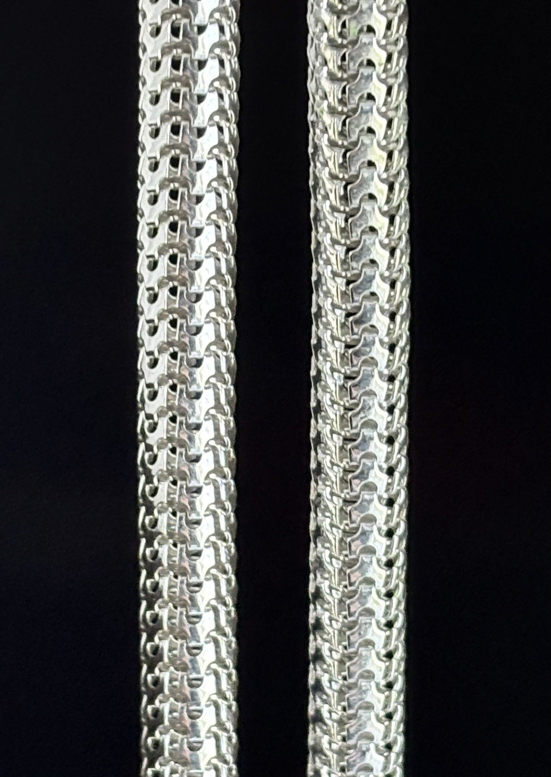 Vintage Vendôme Mesh Chain Silver Tone 36in Necklace 9mm wide 65.9g Statement