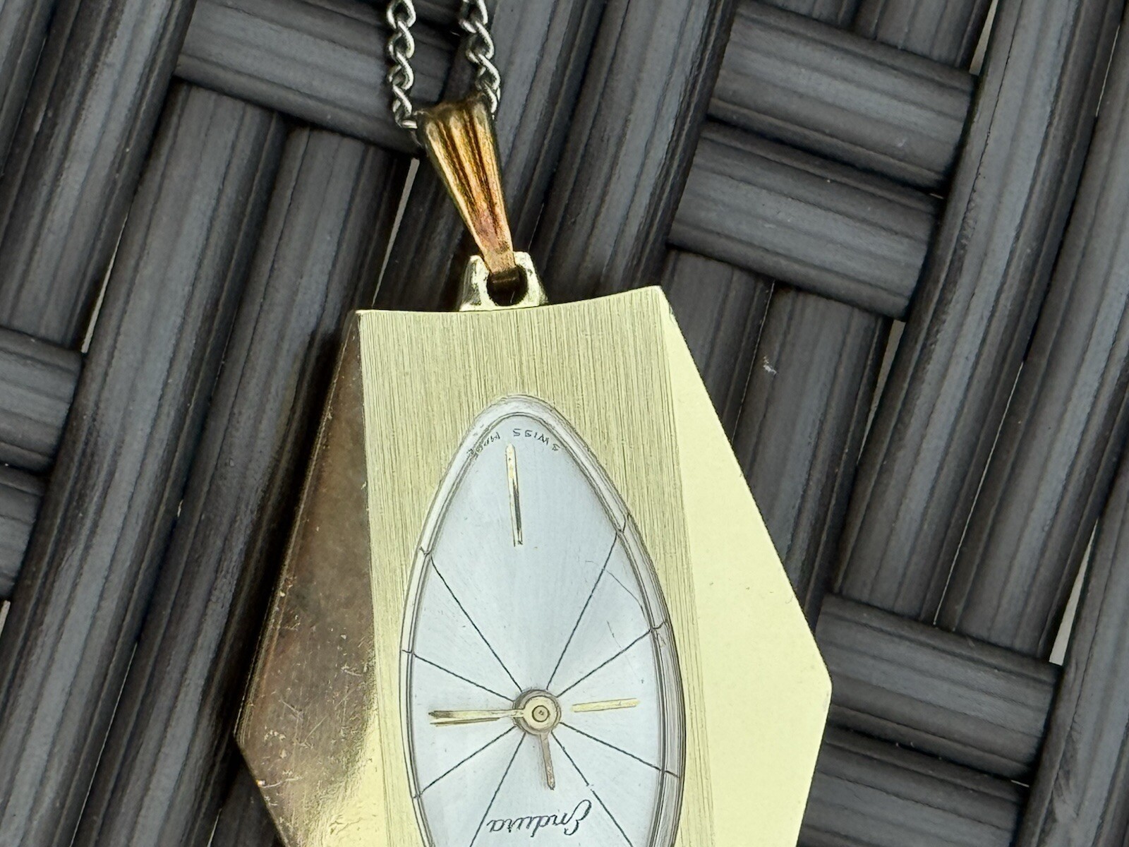 Vintage Endura Gold-tone Pendant Watch, New Battery