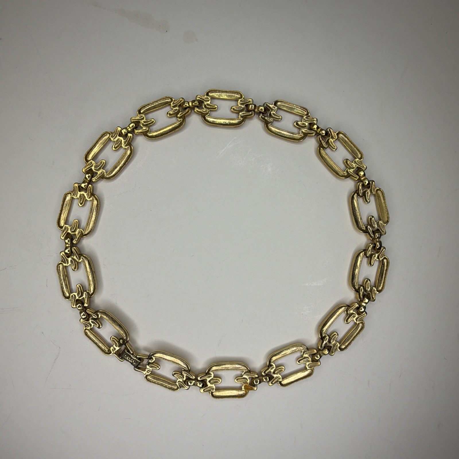 Vintage Avon Gold Tone Link Necklace 19” 3/4” Wide Statement Chain Signed