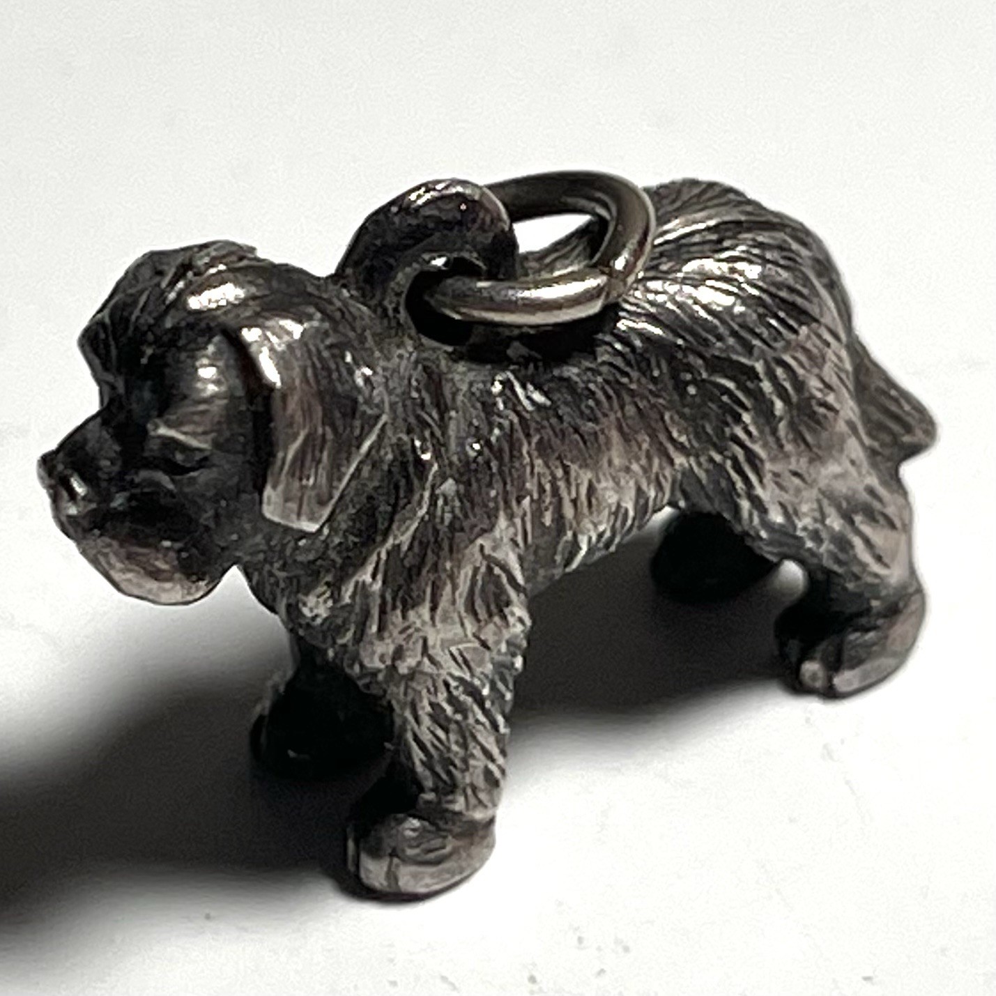 Pewter Bearded Collie Dog Charm Or Pendant 25MM Length Vintage – P76