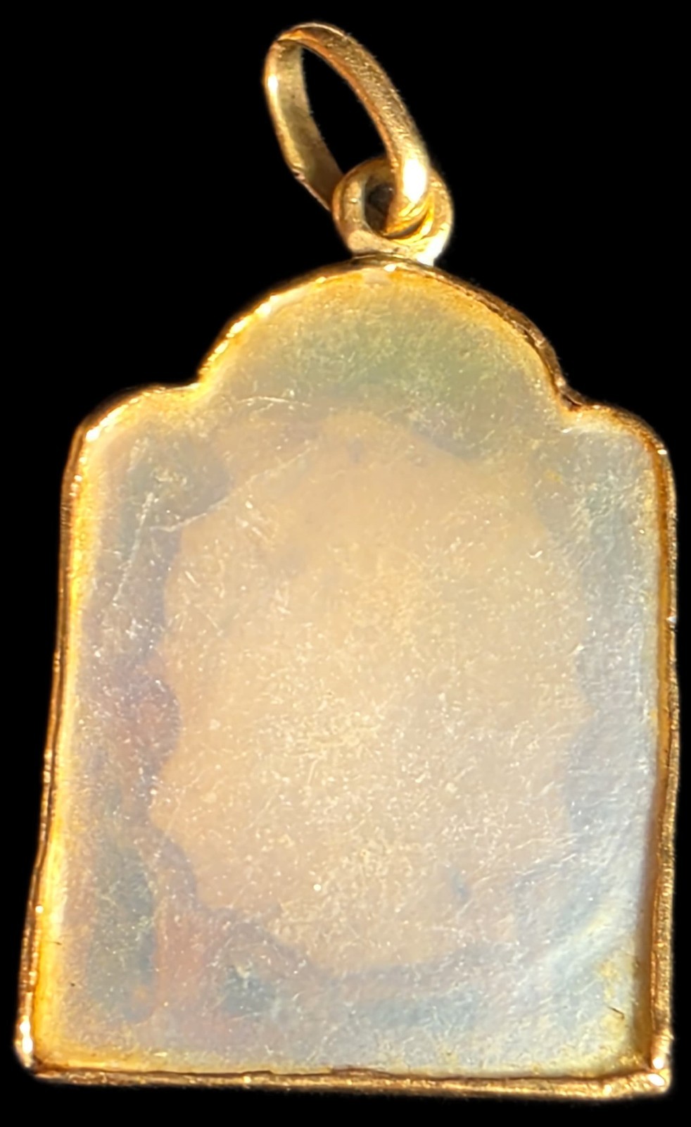 Antique Art Deco 18K Gold Virgin Mary Miraculous Medal Pendant European Catholic
