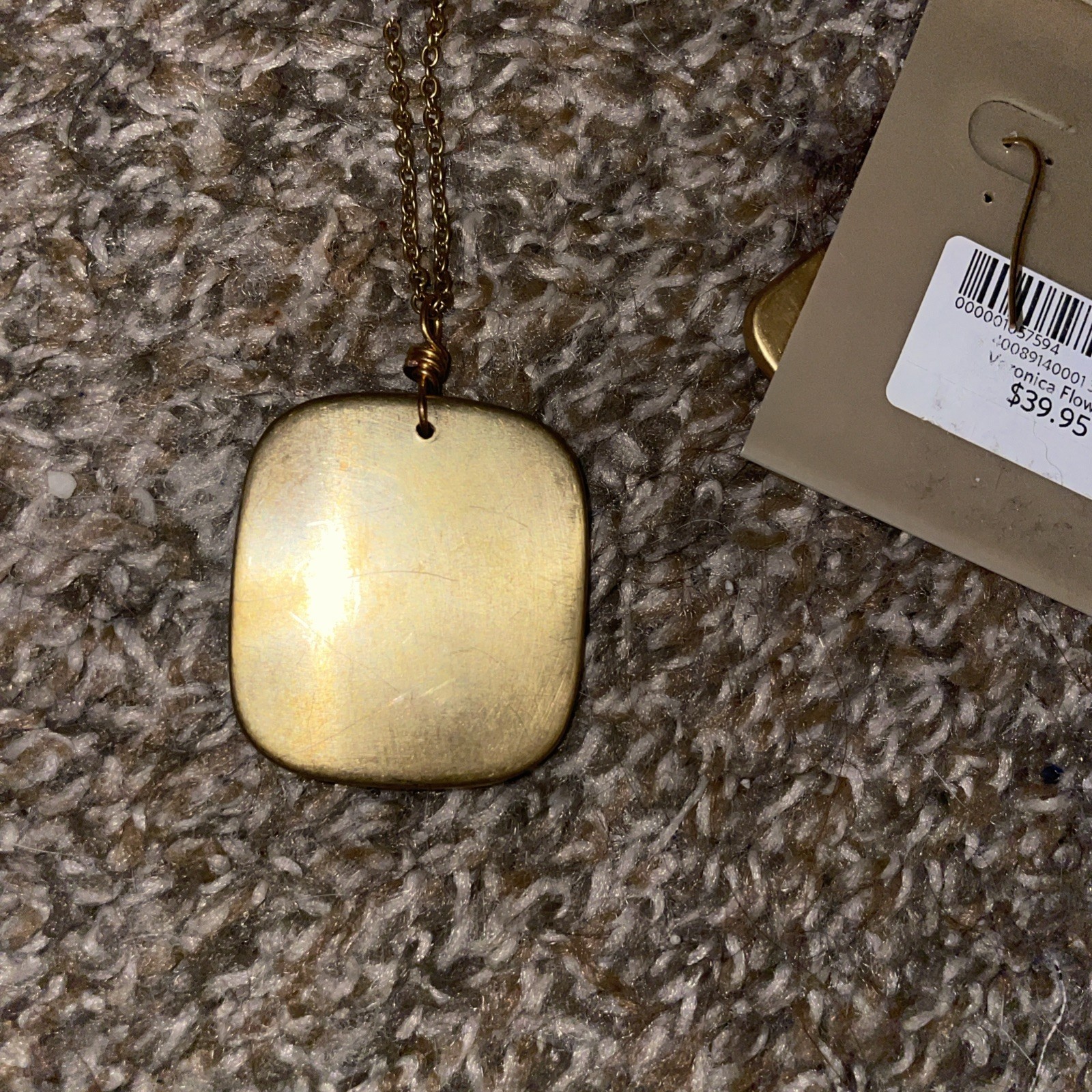 Vintage Coldwater Creek Pressed Flower Necklace & Earrings