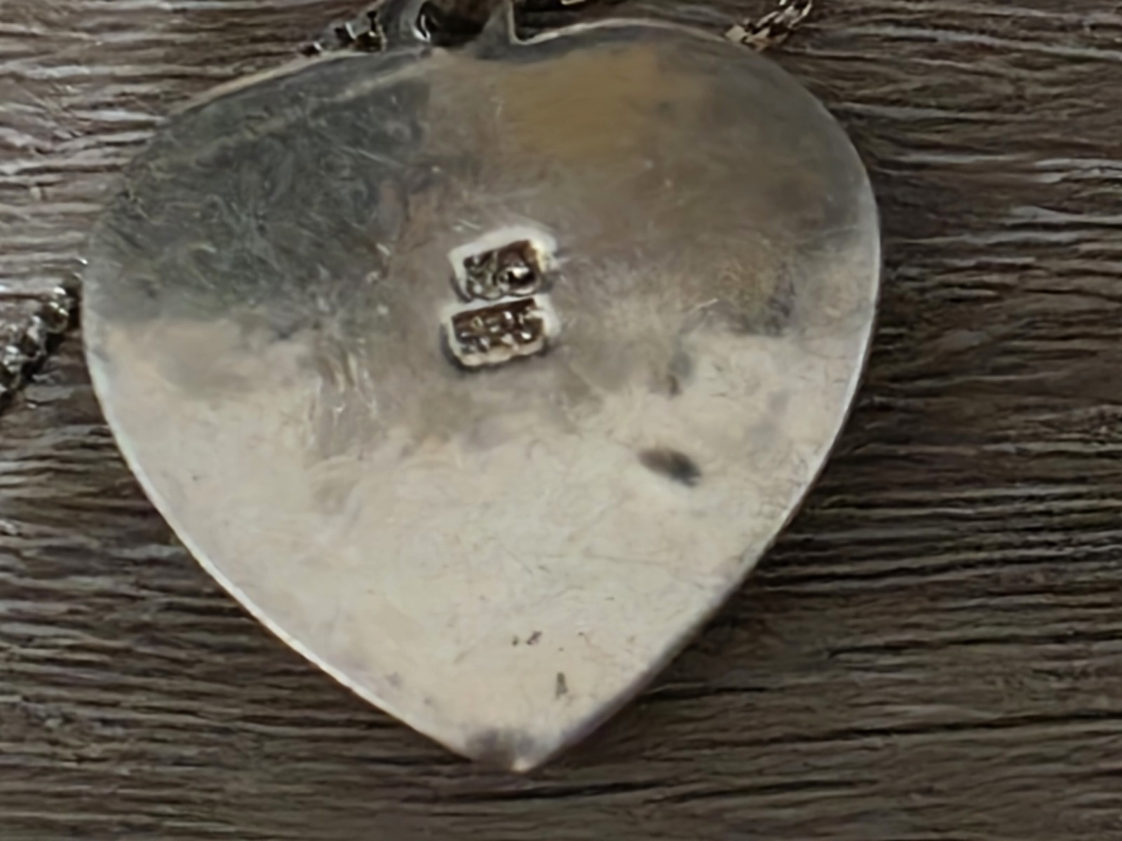 Vintage CW Signed Sterling Silver 925 MOP Heart 3/4″ Pendant & 18″ Necklace