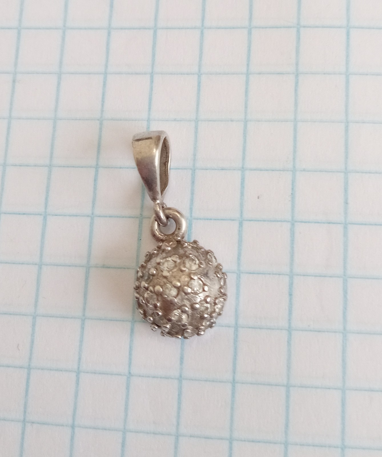 Vintage Beautiful Pendant White stones Sterling Silver 925 test Women’s Jewelry