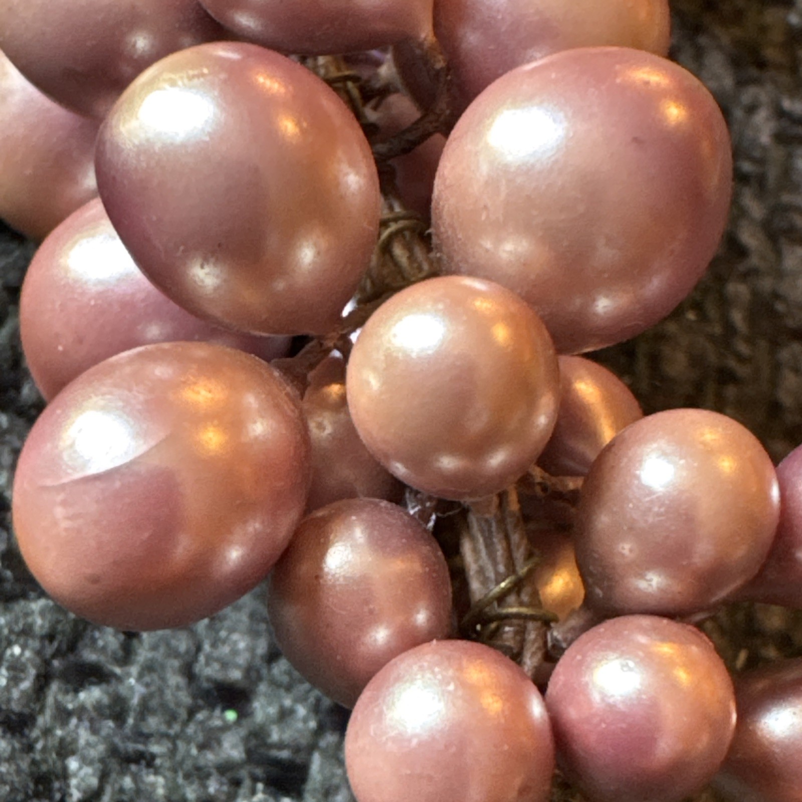 Vintage Brooch-Bunch Of Grapes-Faux Pearls