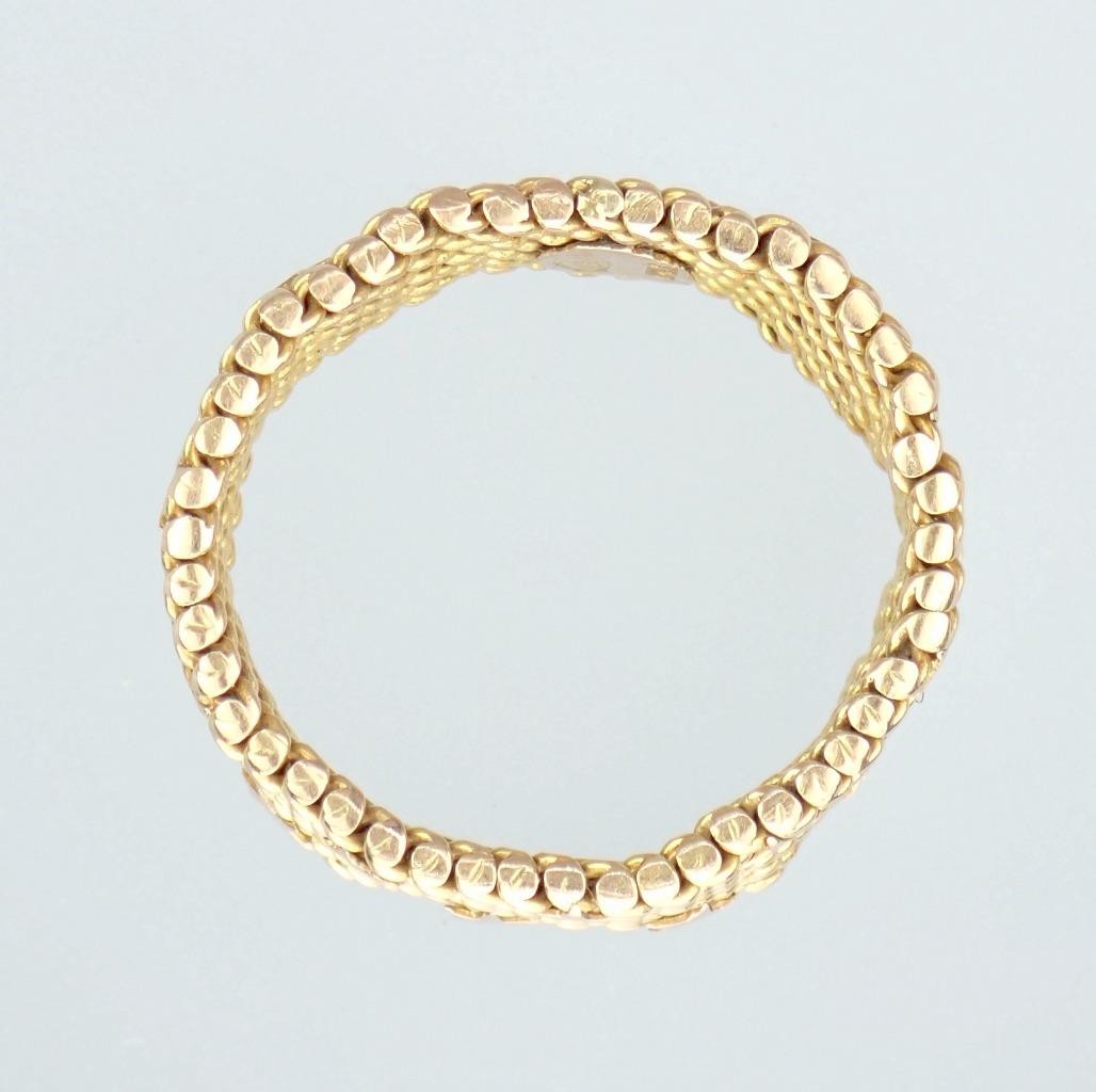 Fine Vintage Italian Solid 18K Gold Floating Stars Celestial Woven Mesh Ring 11