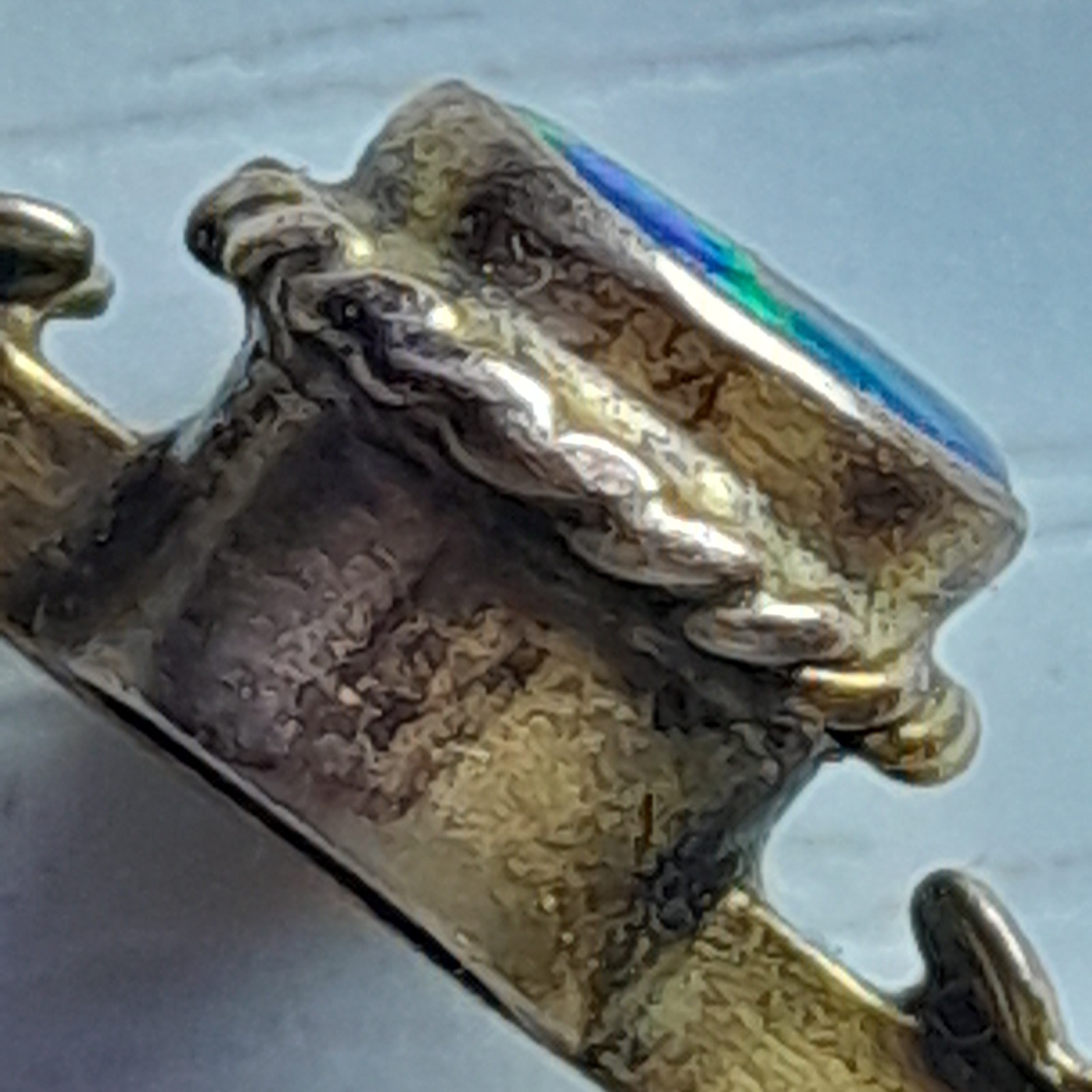 Antique 9ct Gold Black Opal Bar Brooch – Rare Red Fire – Victorian/Edwardian 4.7