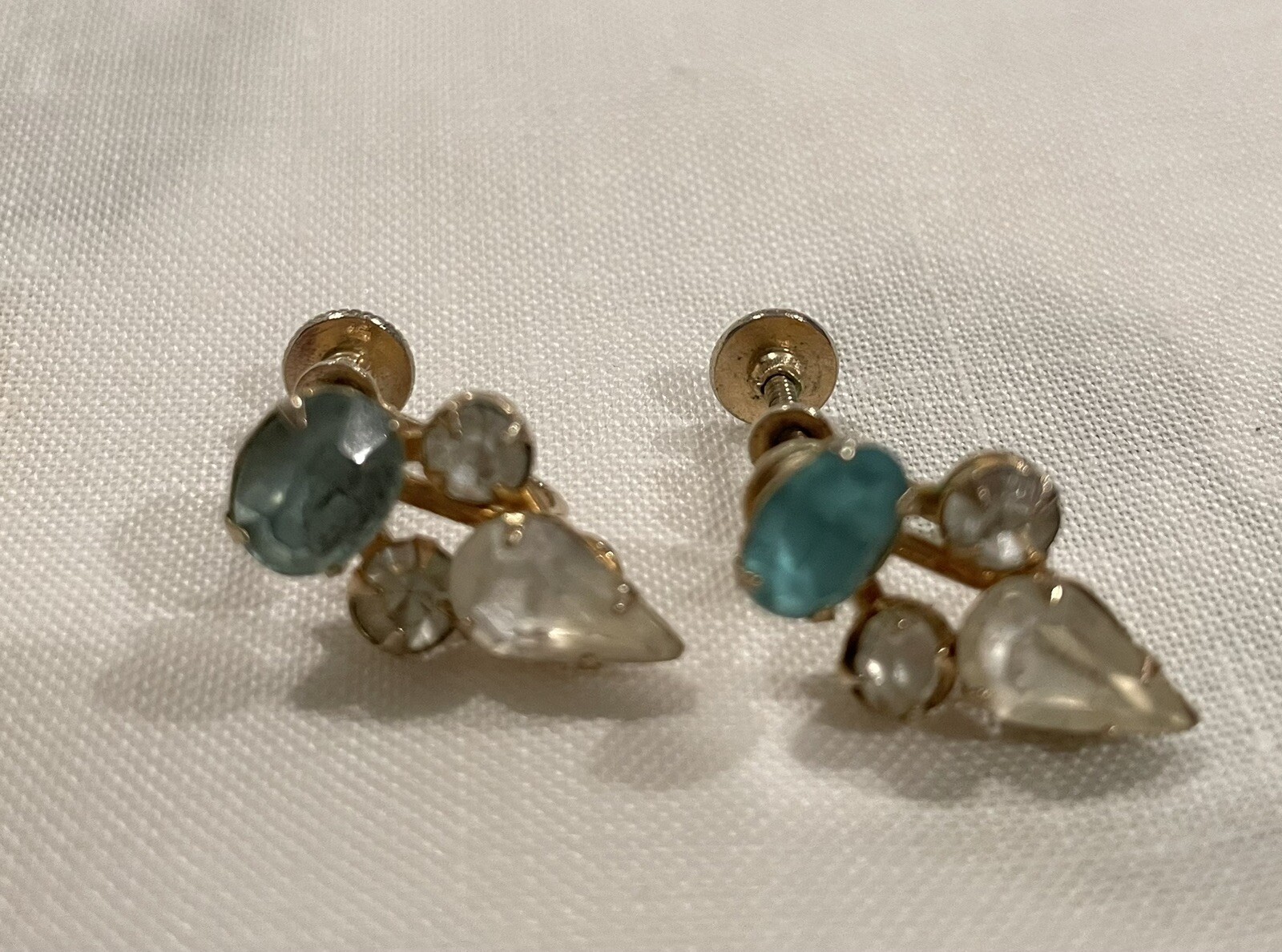 Vintage Clip On Earrings Set Of 10 Different Styles And Shapes And Color.