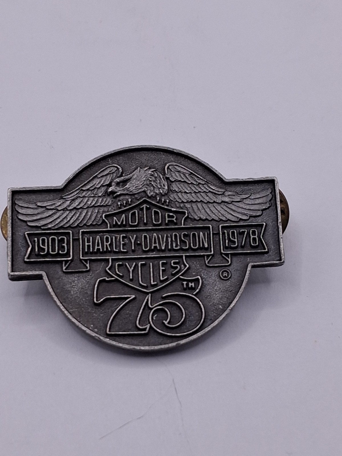 Harley Davidson 75th Anniversary Pin 1978 Vintage New Never used.