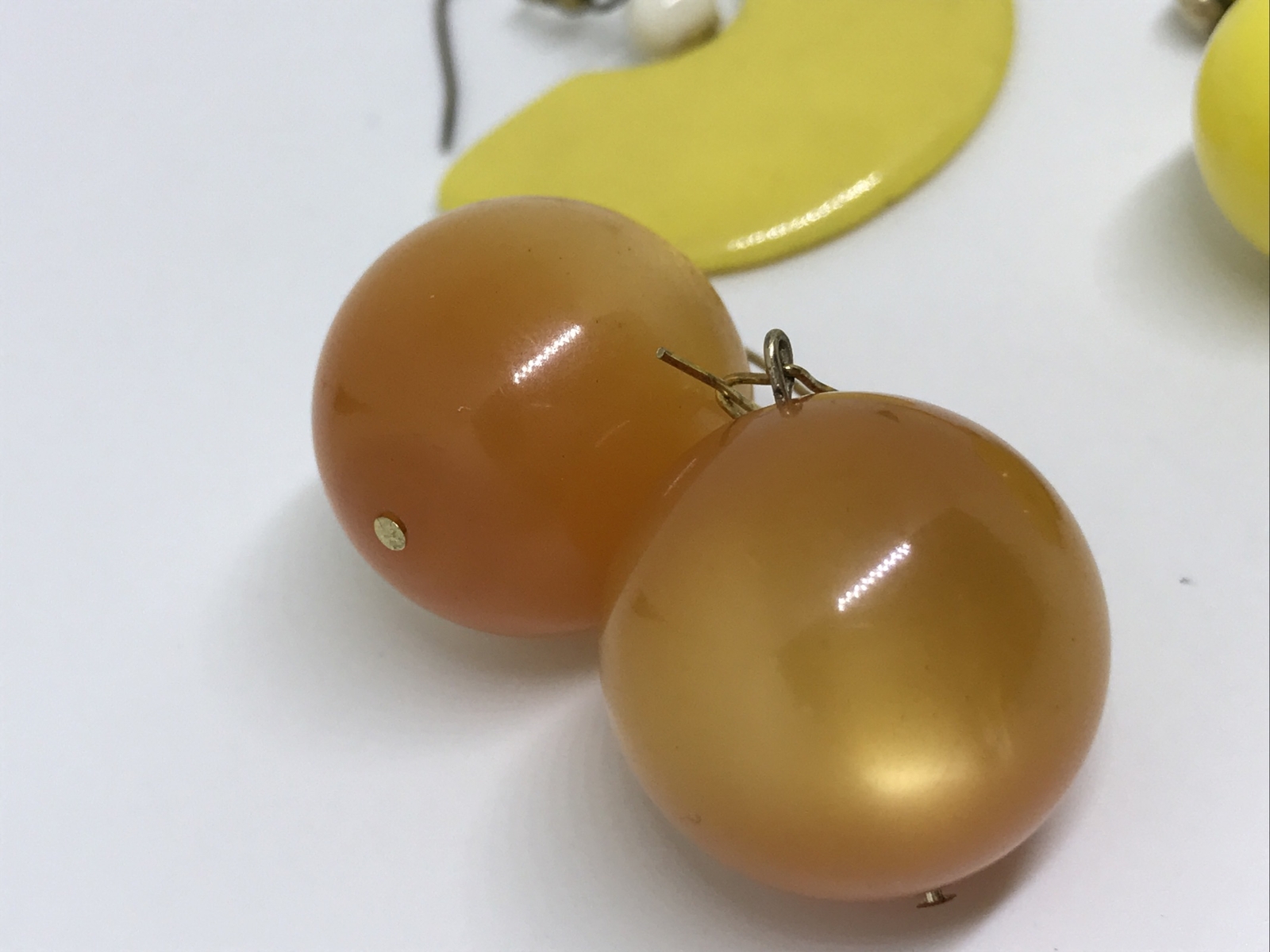 Vintage Retro 1950’s-1980’s EARRINGS Mustard Yellow Orange Gold Fill 4 Pair Lot