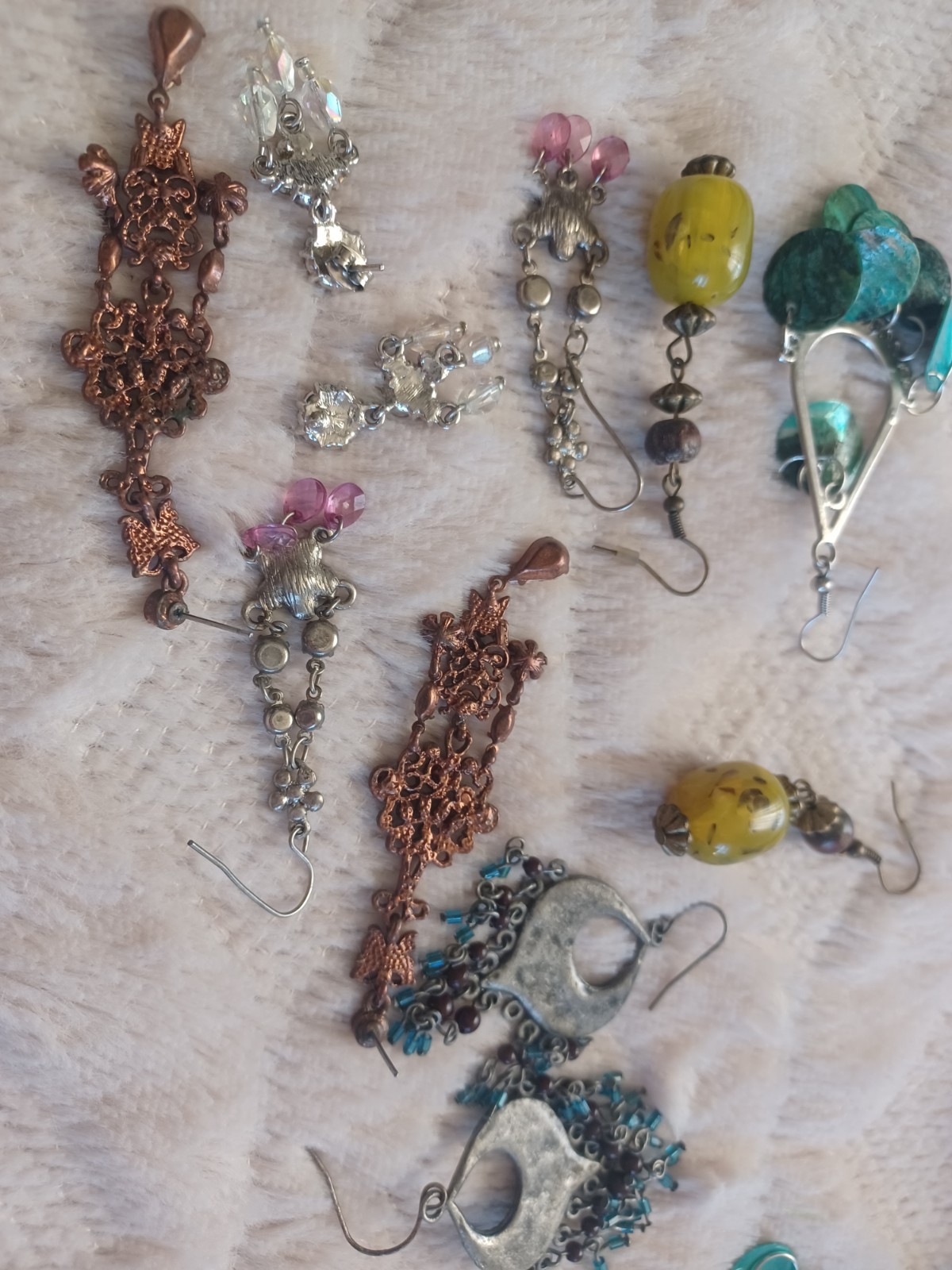 Lot of 6 Pairs Vintage 90’s Y2K 2000’s Costume Earrings Boho Chandelier & More