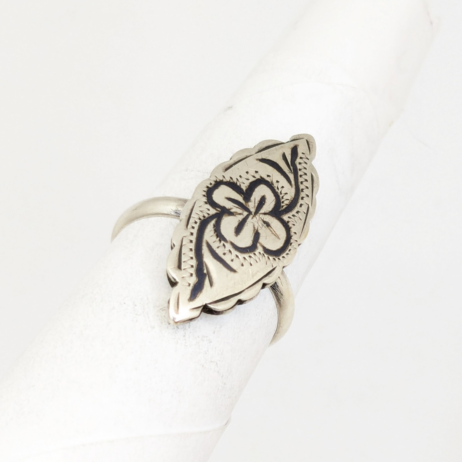 Vintage RING Silver⭐925 stamp Star USSR with Blackening -size: 7US (17.5mm)| #20