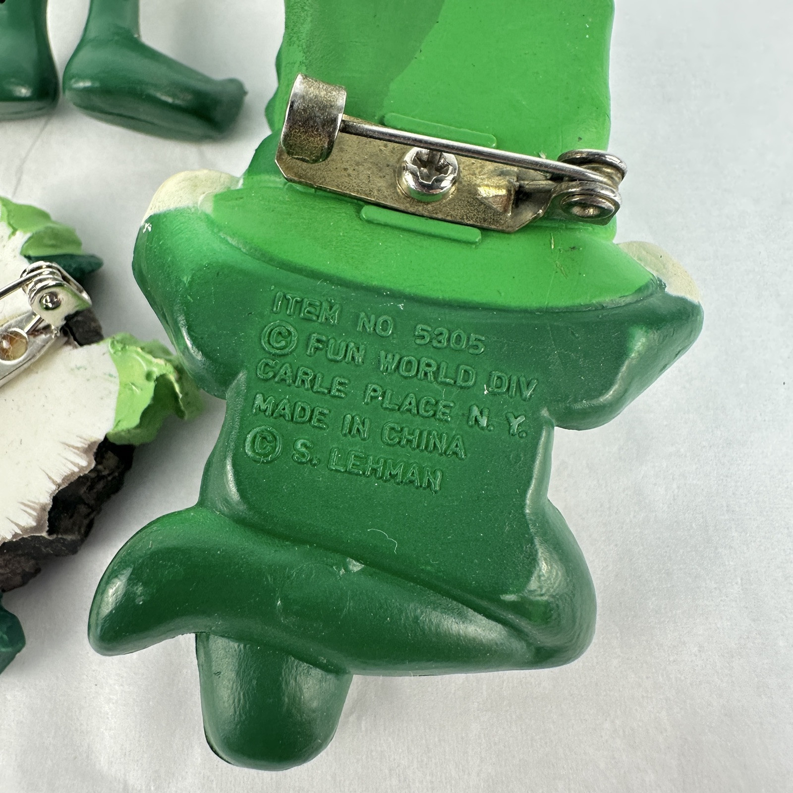 Vtg Lot 6 St Patrick Day Lapel Pins Brooch Jewelry Leprechaun Irish Shamrock