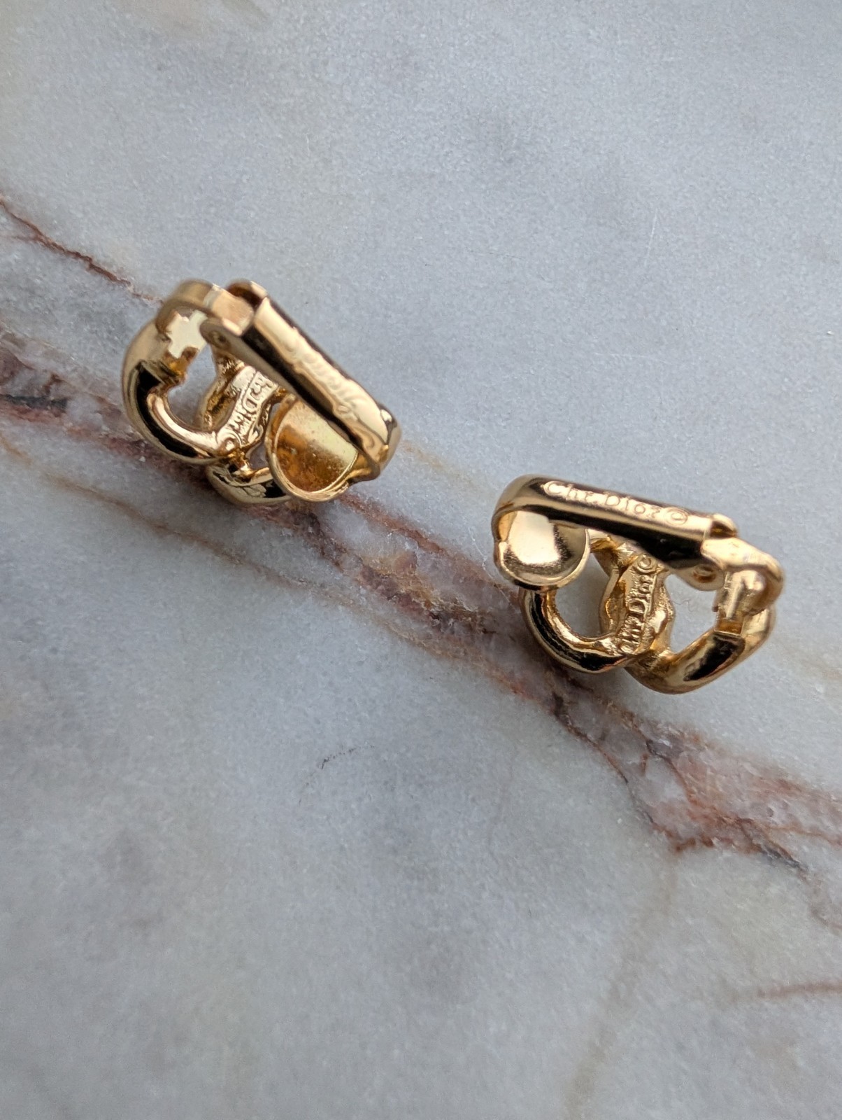 Vintage Christian Dior Gold-Tone Knotted Rope Clip-On Earrings