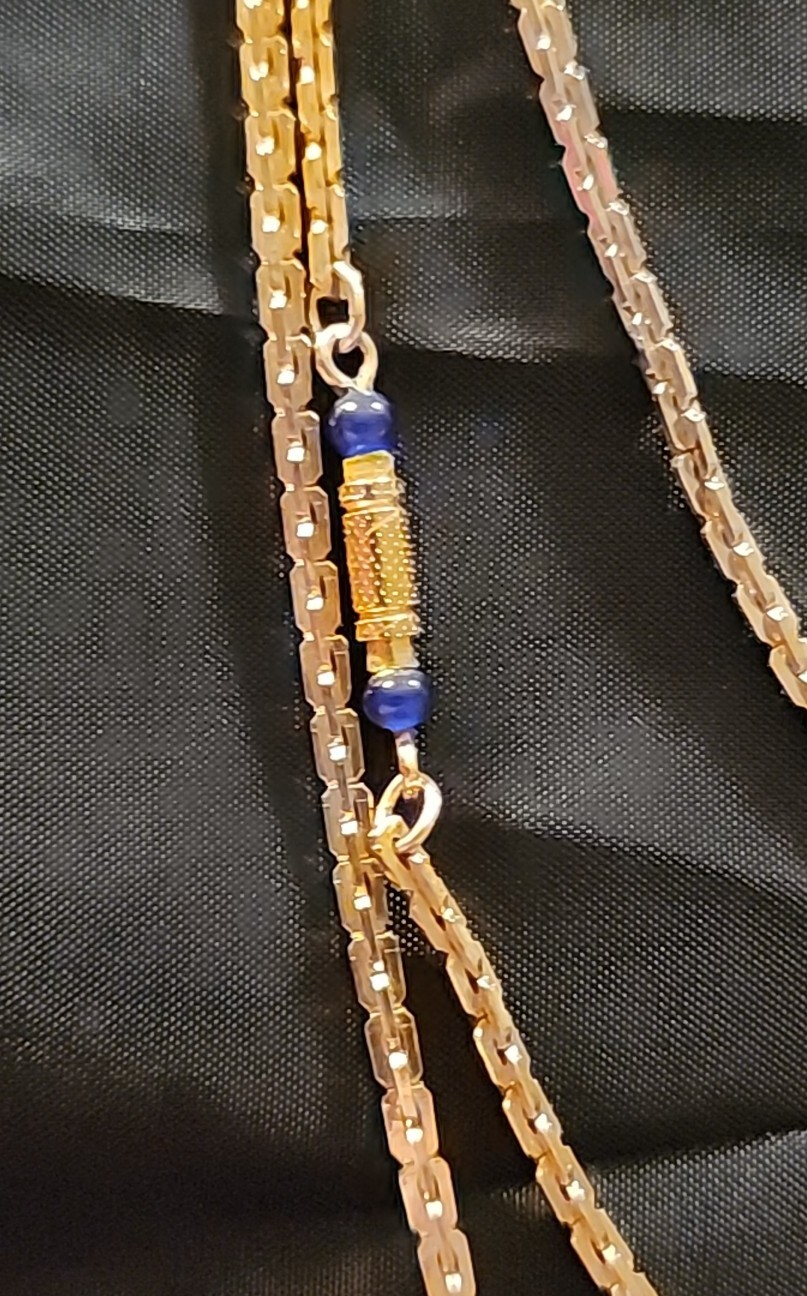 1970s Sarah Coventry Triple Chain Necklace GOLDEN CLASSIC Convertible Blue