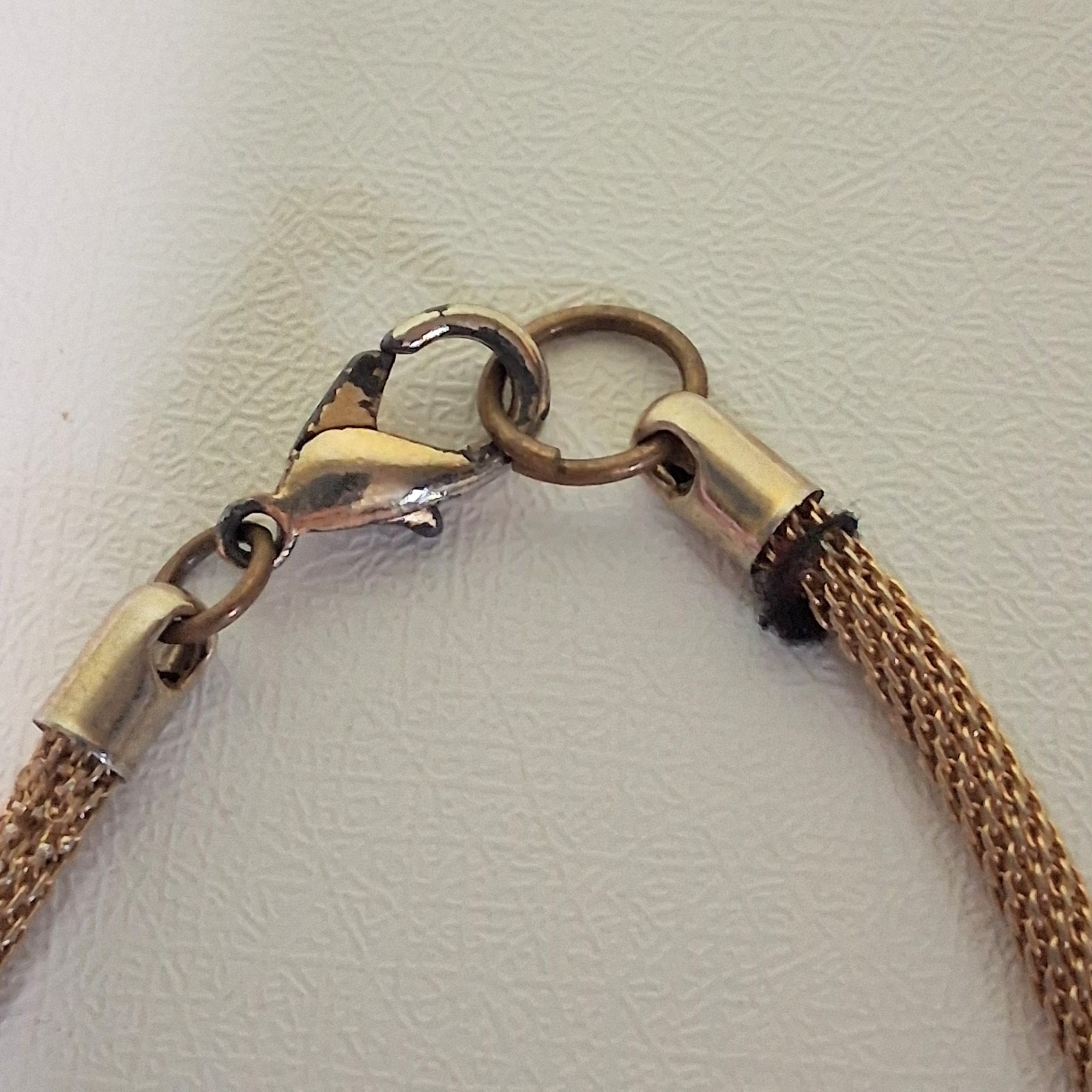 Gold Tone Mesh Chain Necklace Jewelry Minimalist Vintage