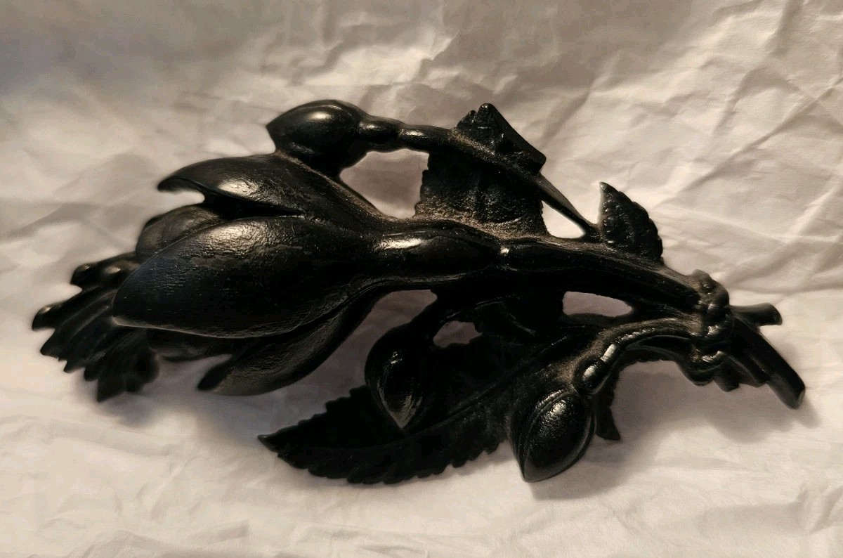 Antique Victorian Black Mourning Jewelry Lot (3) Brooch Pins Gutta Percha Enamel