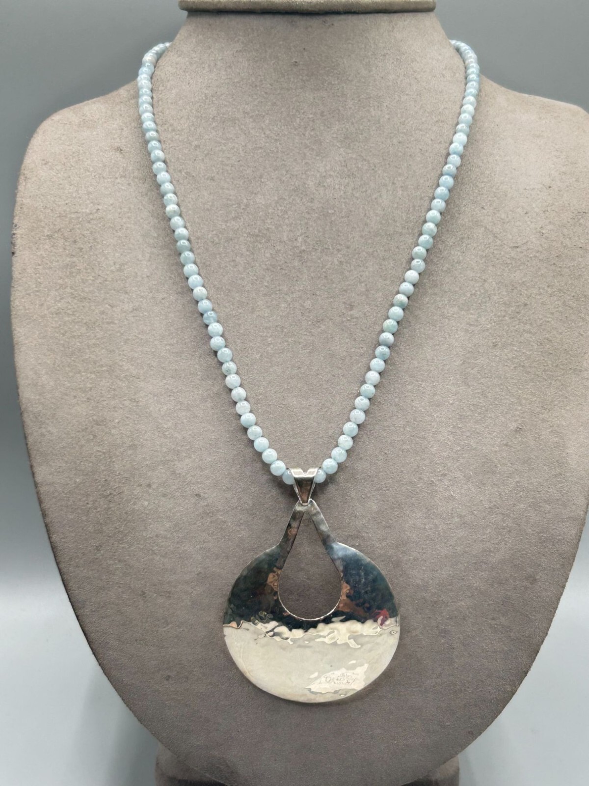 DOMINIQUE DINOUART DESIGN DDD Blue Stone Necklace With Large Sterling Silver