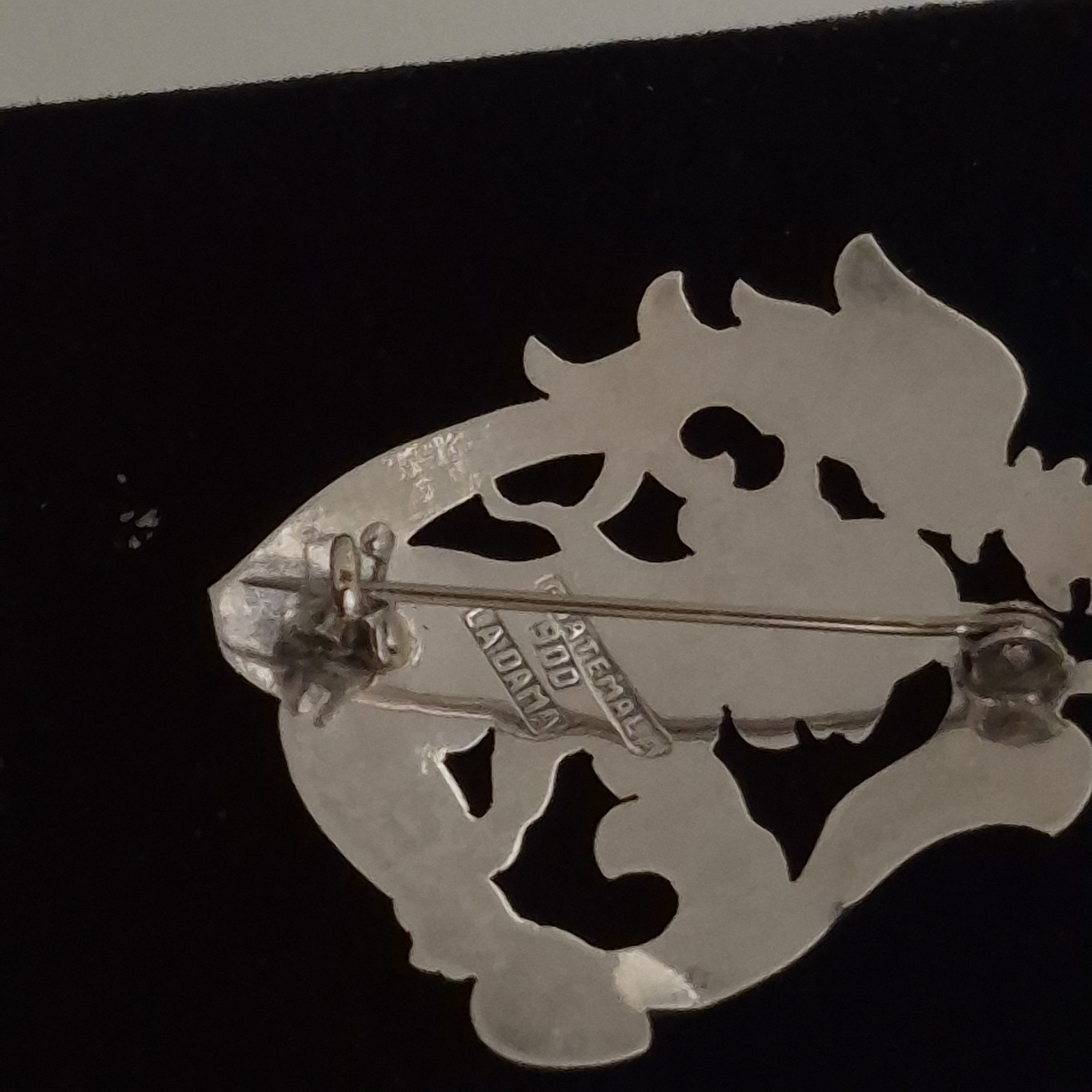 Vintage La Dama Guatemala 900 Fine Silver Mayan Quetzal Bird 1.5” Pin Brooch
