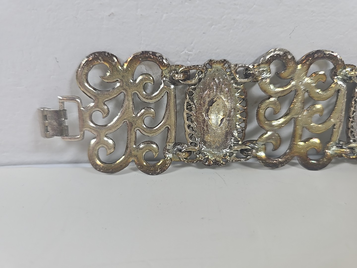 Vintage Victorian Wide Revival Bracelet Edwardian Design 8″ x 1 1/2″