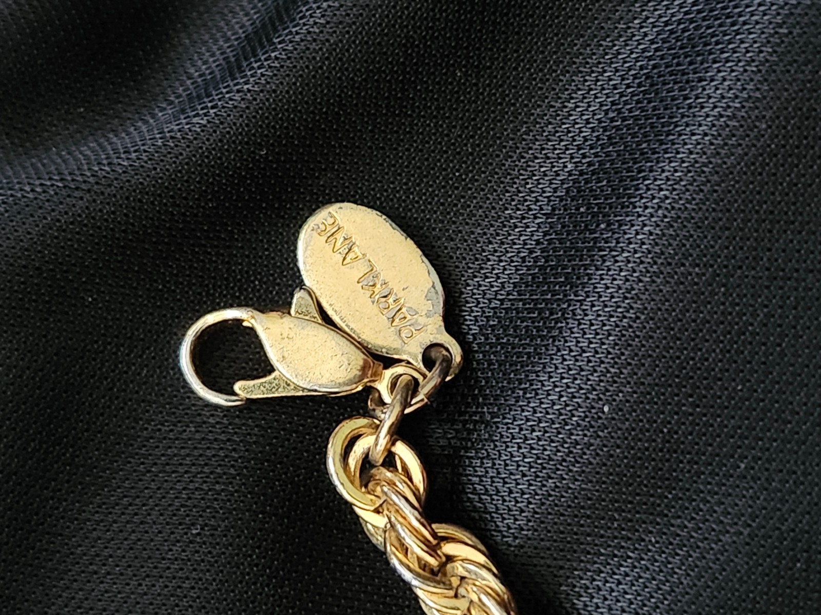 Vintage Park Lane Signed 7″ Gold Tone Rope Bracelet & DAILY SHIPPING!