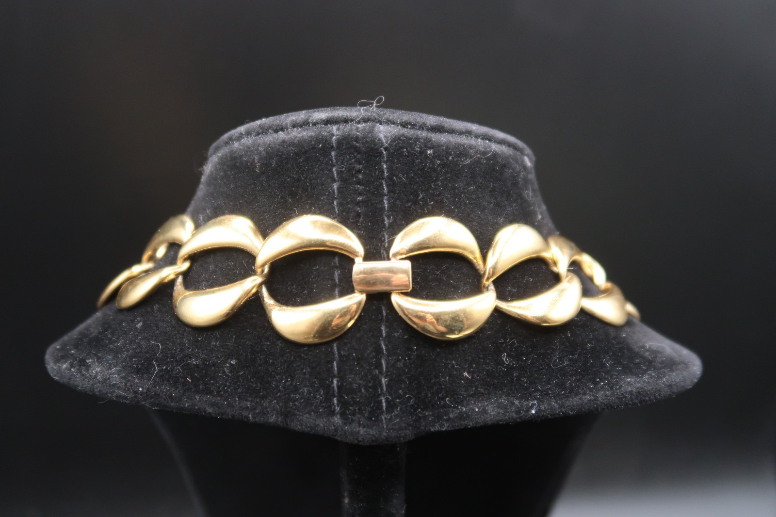 Vintage Napier Chunky Gold Tone Wide Articulated Link Necklace Jewelry