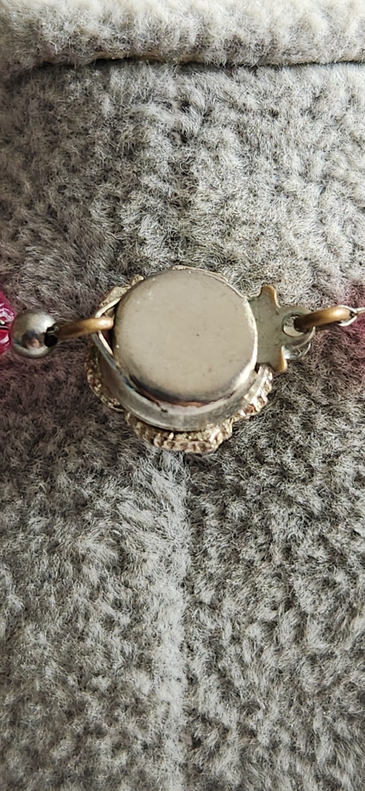 Vintage AB Pink Gunmetal Faceted 26″ Silvertone Glass And Acrylic Necklace