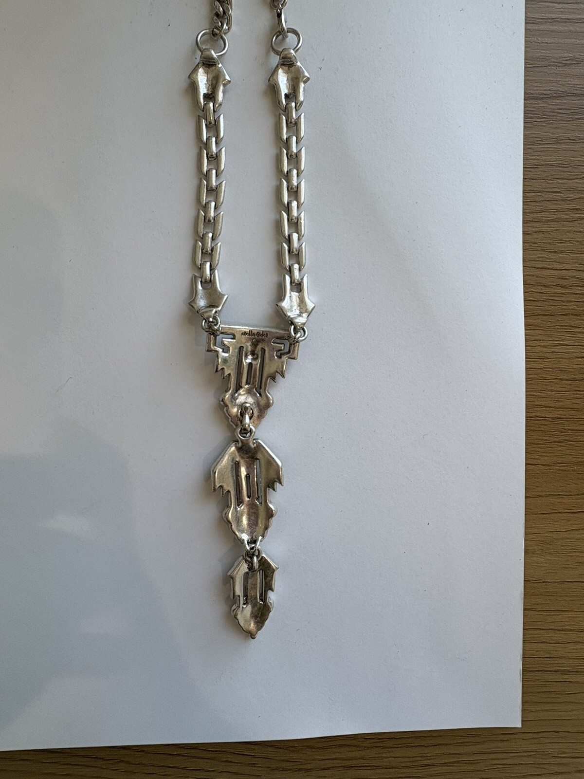 Stella & Dot Necklace Casablanca Rhinestone Silver Tone Convertible Pendant 18”