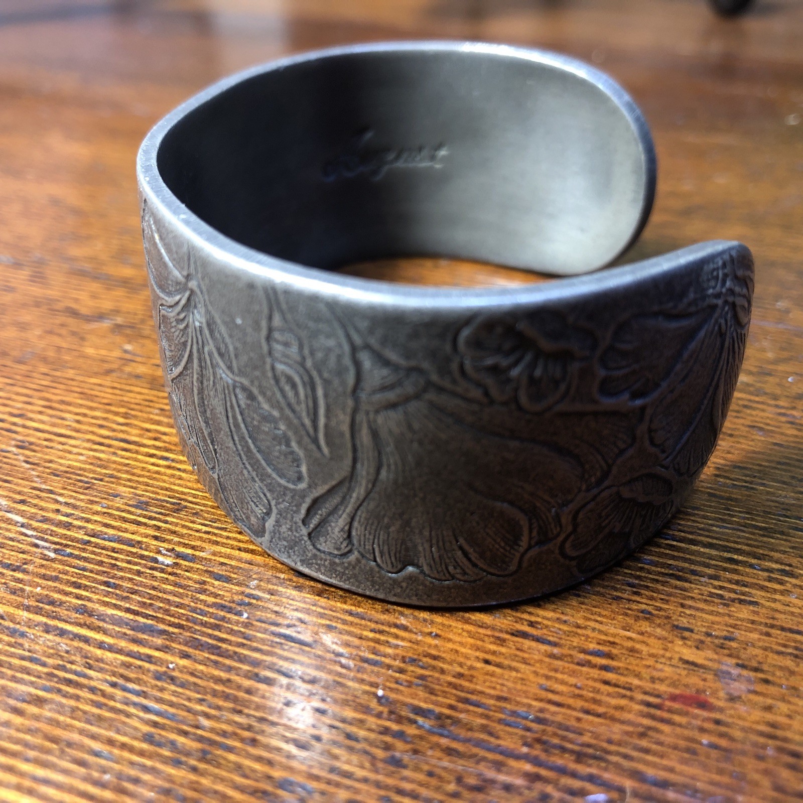 August Flower Salisbury Pewter Bracelet Cuff