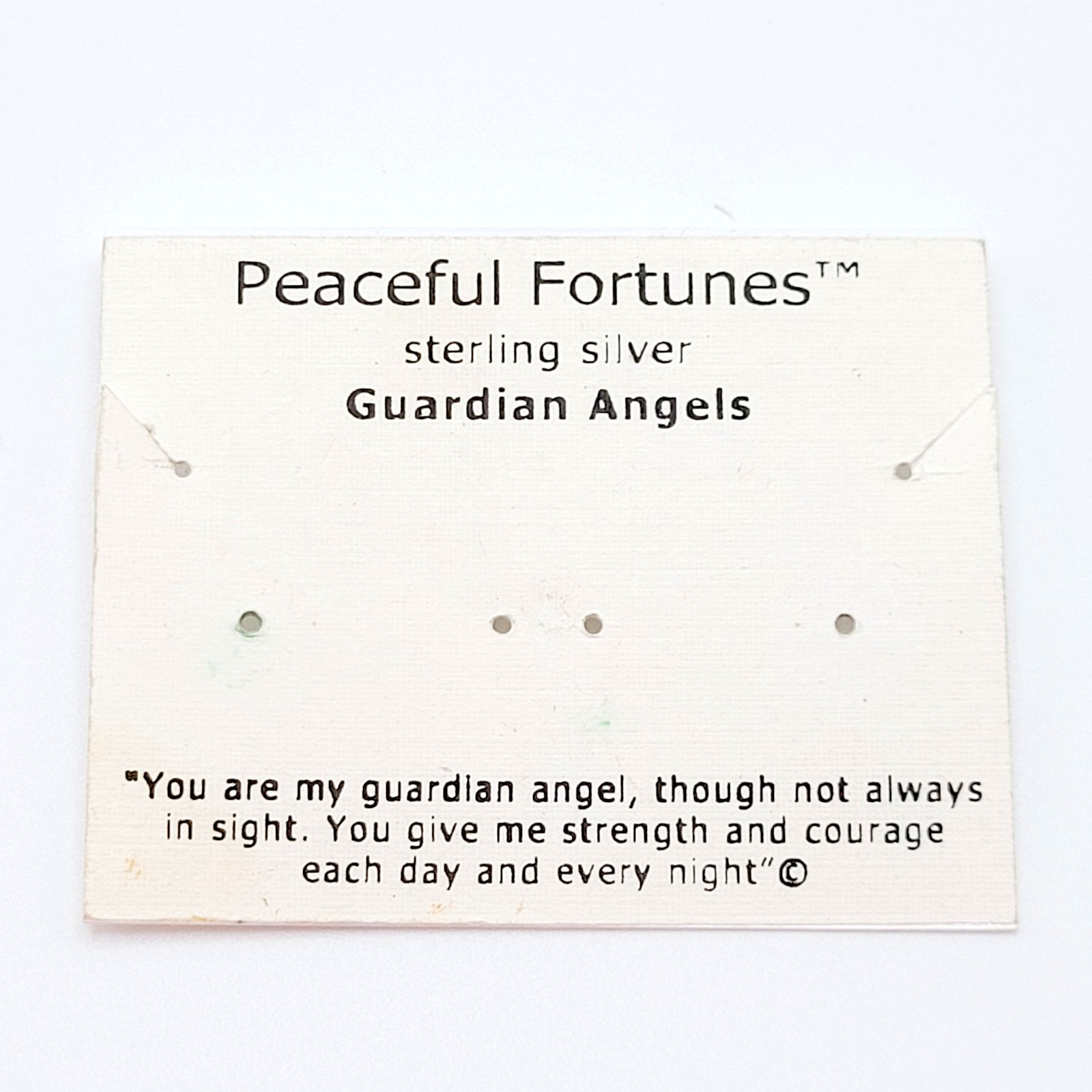 Red Rhinestone Guardian Angel Necklace Earring Set with Card Vintage 1990s