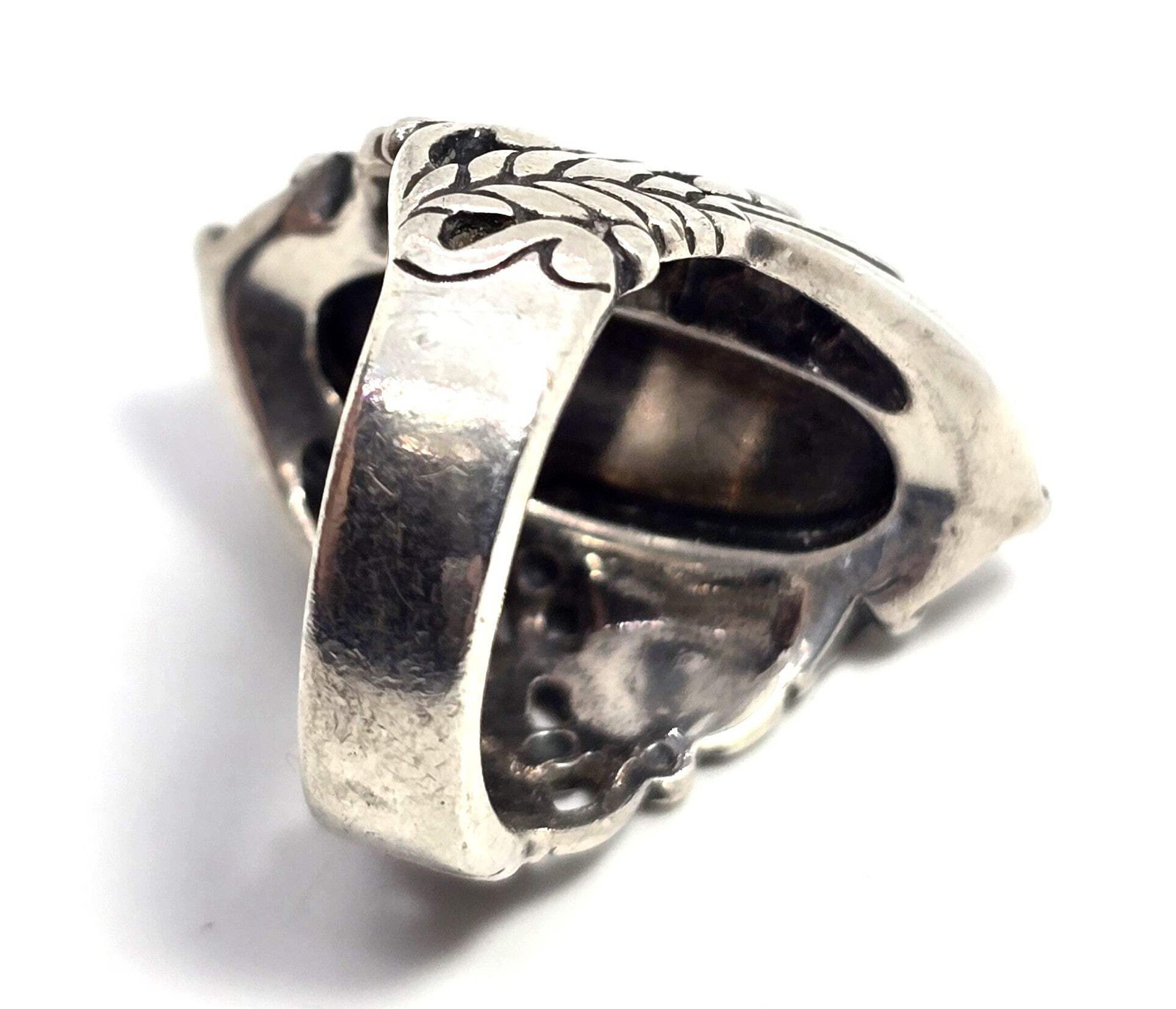 Carolyn Pollack Relios Rhodochrosite Sterling Silver flower filigree Ring size 6