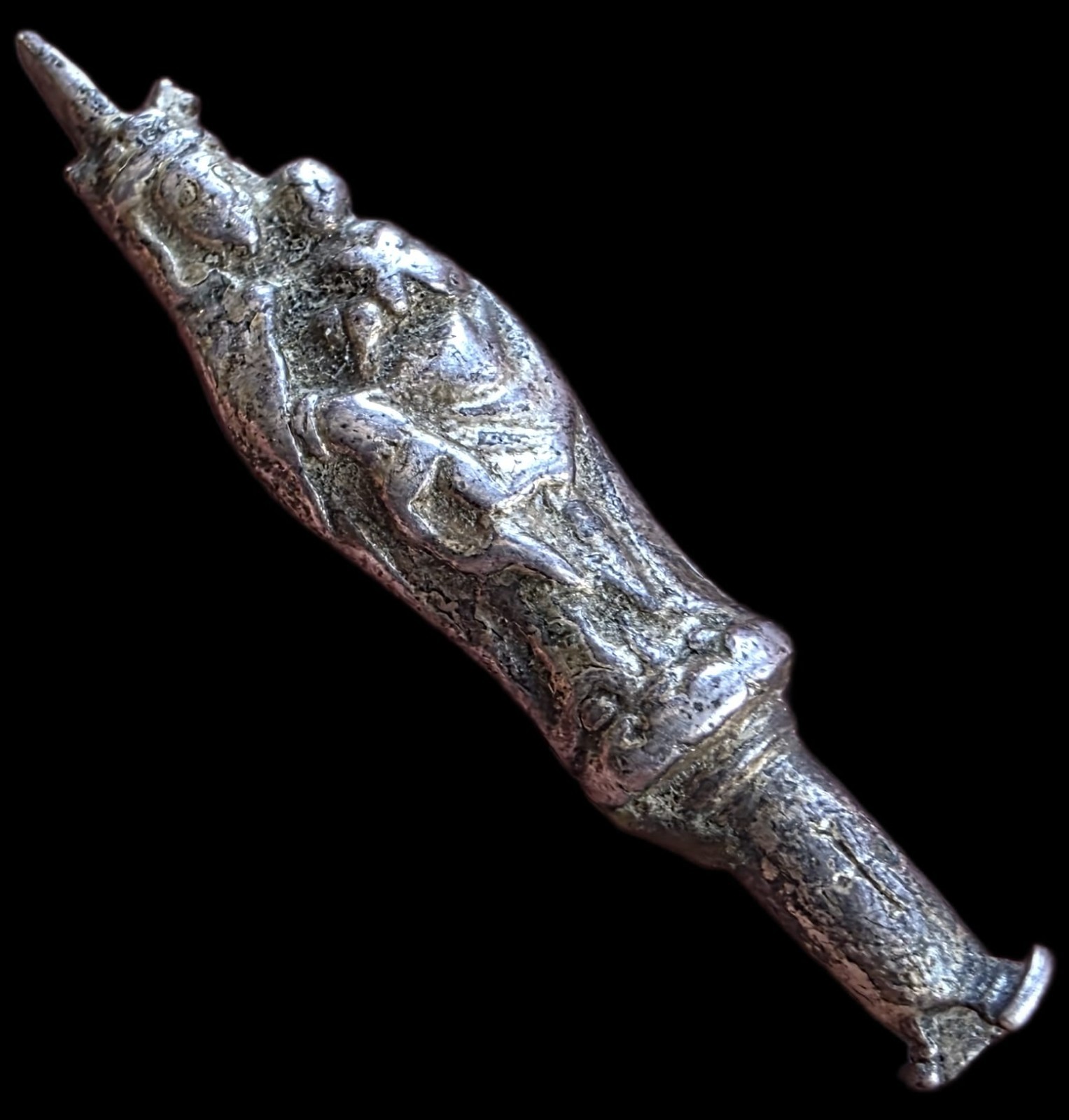 Fine Antique 18Th Century Silver Virgin Mary & Baby Jesus Pendant Ca 1700