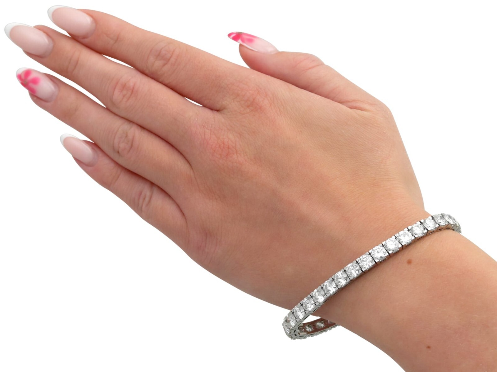 Vintage French 16.75Ct Diamond and Platinum Bracelet Circa 1950