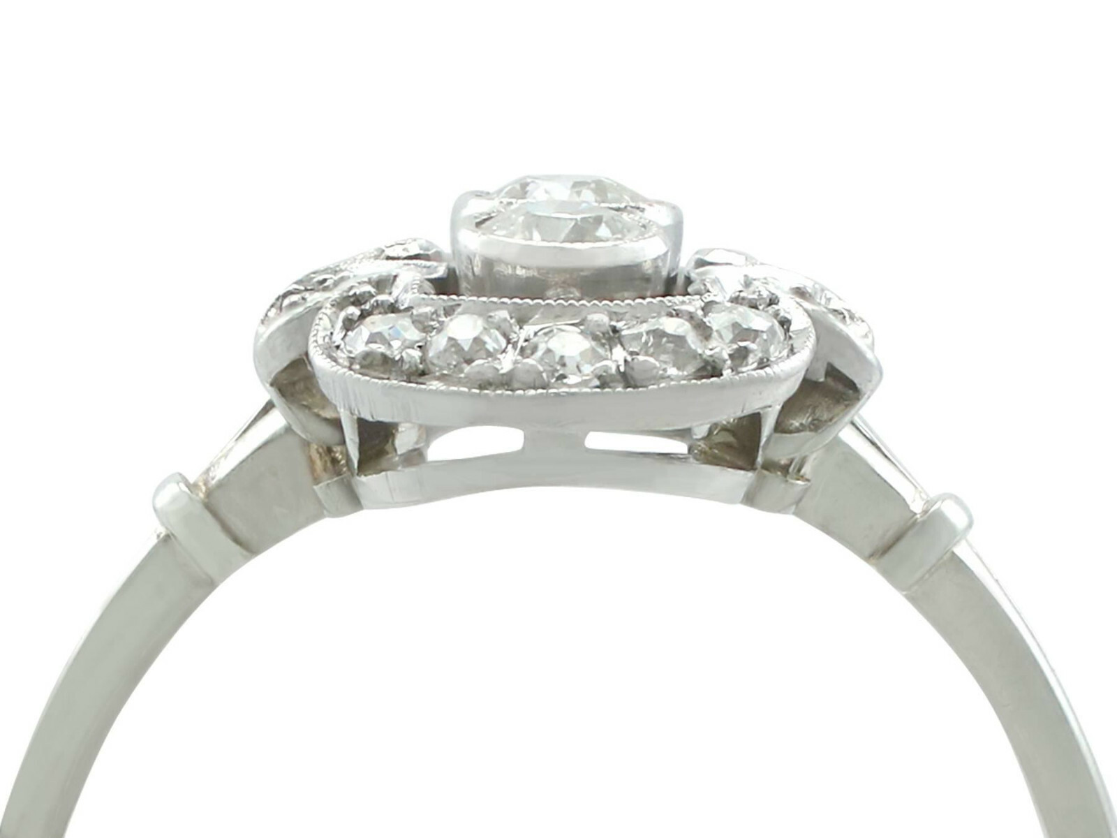 Antique Art Deco 0.35Ct Round CZ Vintage Engagement Ring Solid 925 Silver