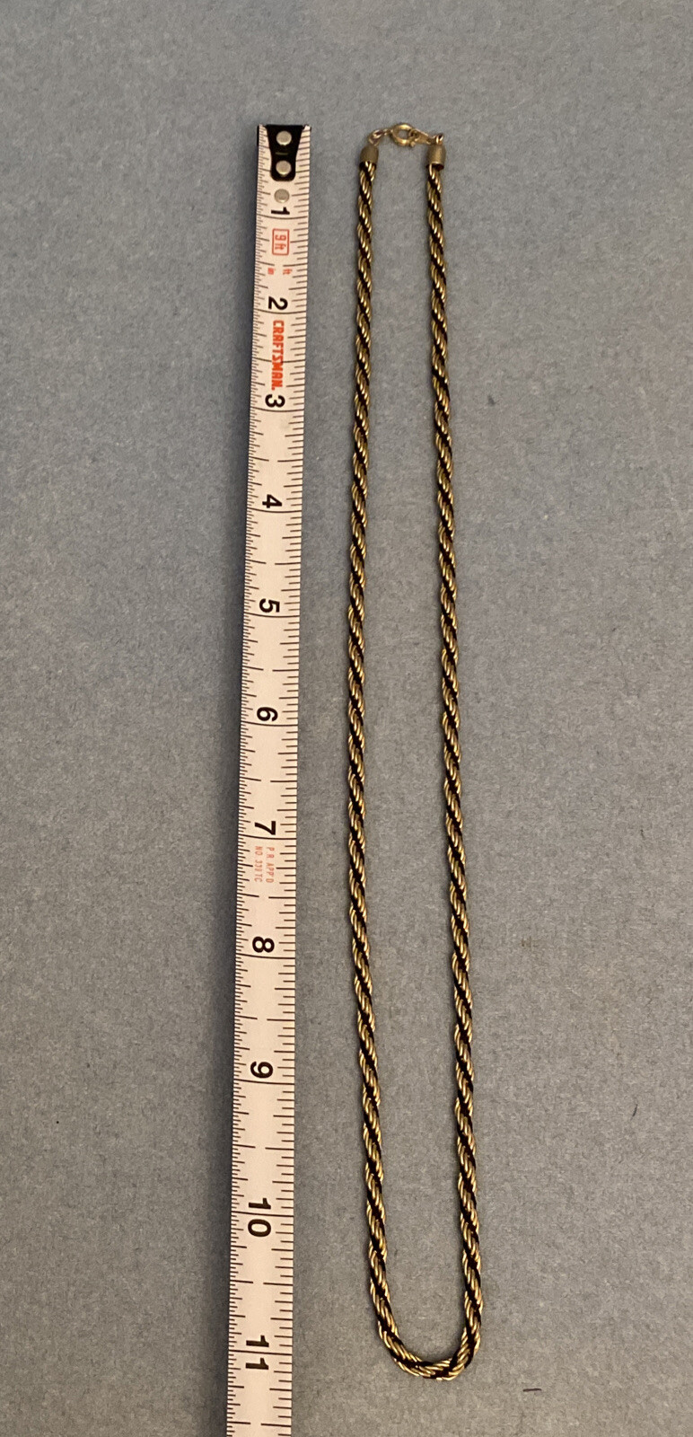 Gold Tone .15 Inch Wide Black Cord Wrapped Rope Chain Fashion Necklace 23.5 Inch
