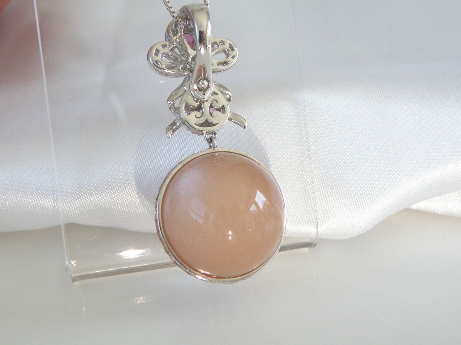 Sterling Silver 925 Gems En Vogue Michael Valitutti Moonstone Orb Pendant