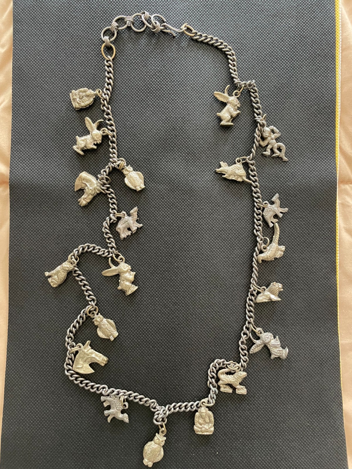 Heavy Silver Metal Necklace Owl Parrot Camel Monkey Rabbit Horse Animal Charms