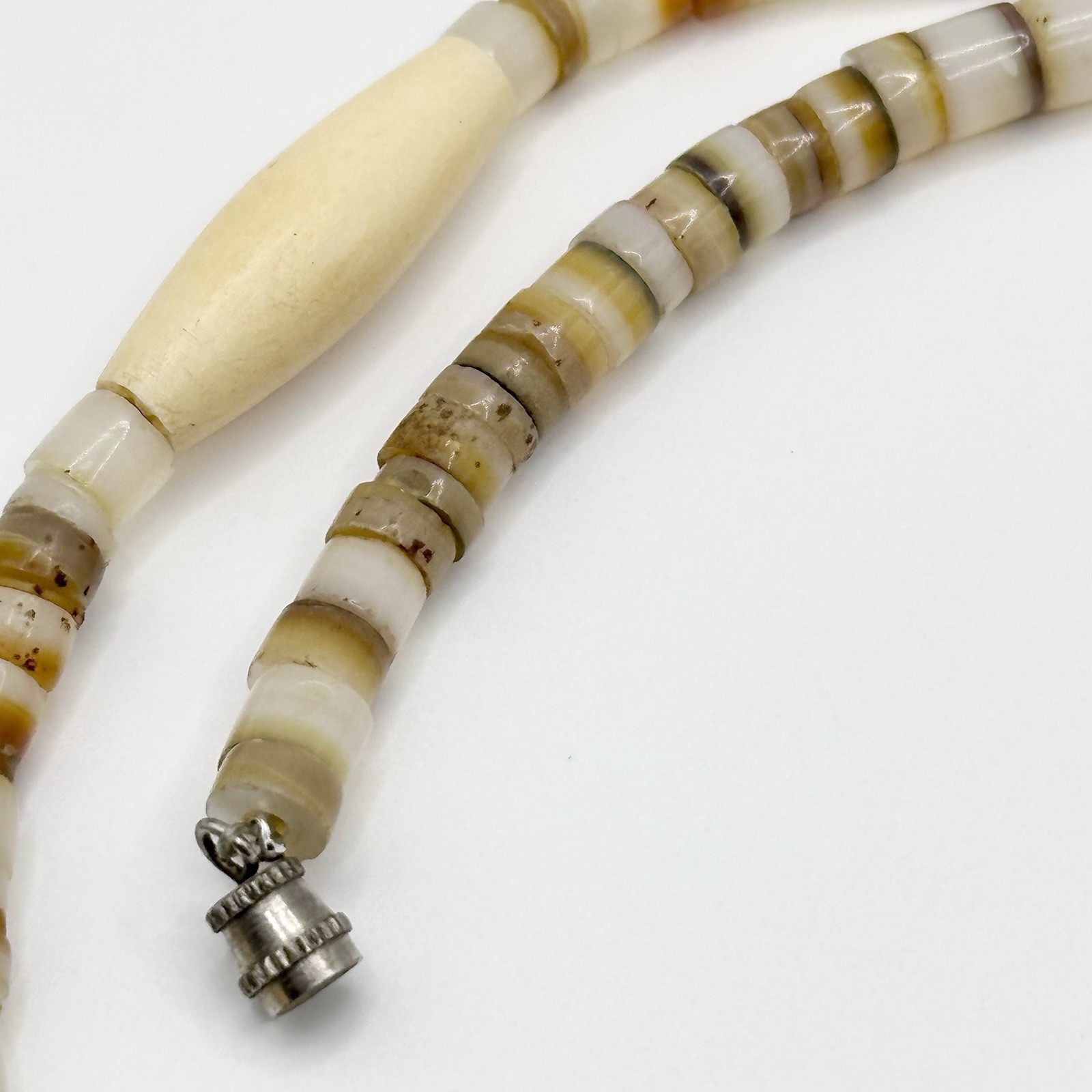 Vintage Heishi Shell Bead Necklace Mother Of Pearl Southwestern Boho Beach 20”