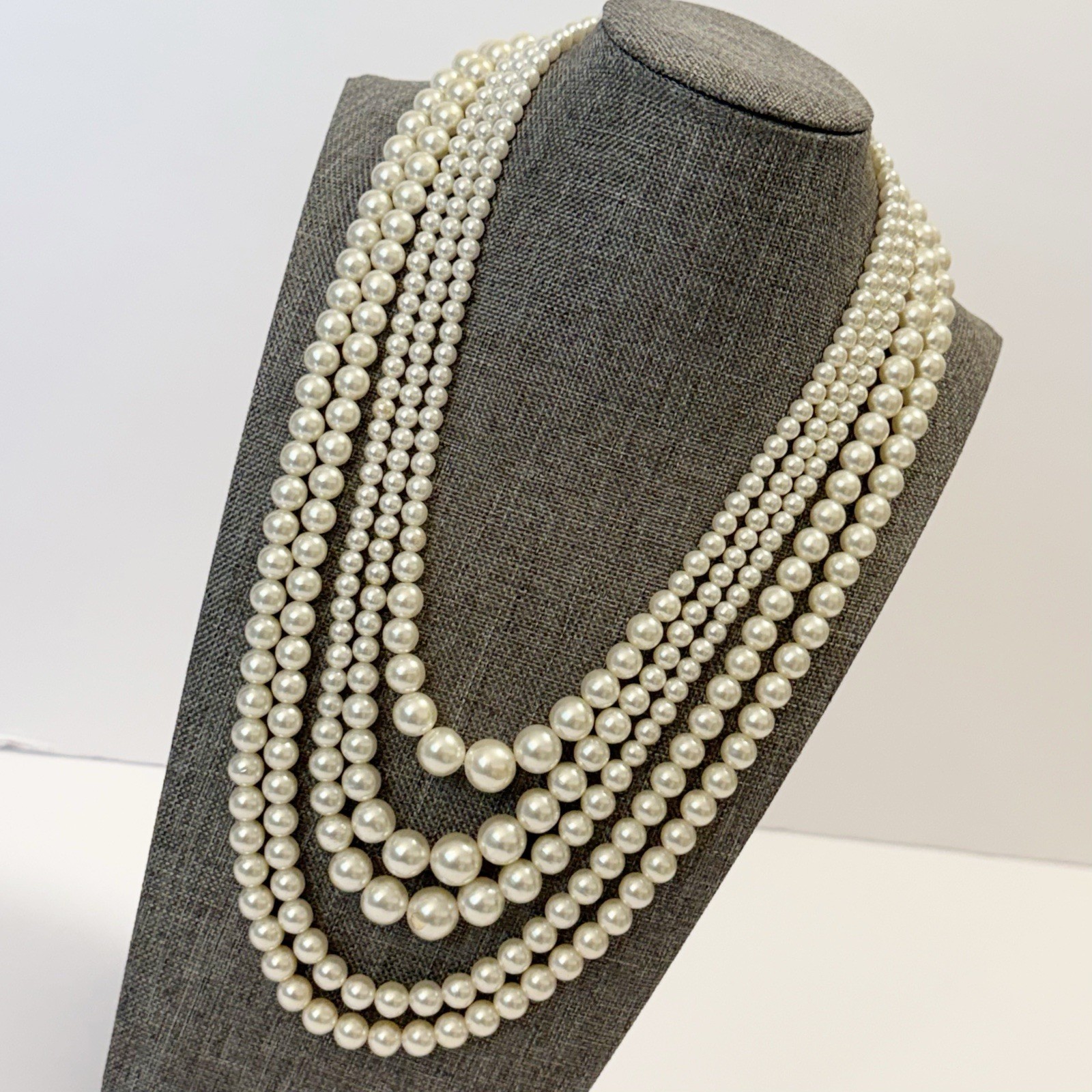 Vintage Sarah Coventry Contessa 5-Strand Faux Pearl Convertible Necklace 1966