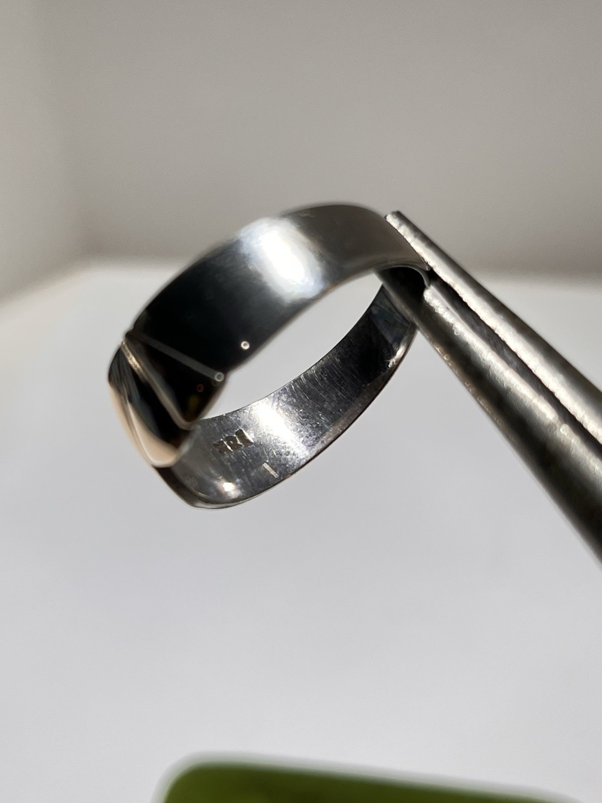 Vintage Antique 18 Karat Gold And .925 Silver Ring Size 9 3.5 Grams