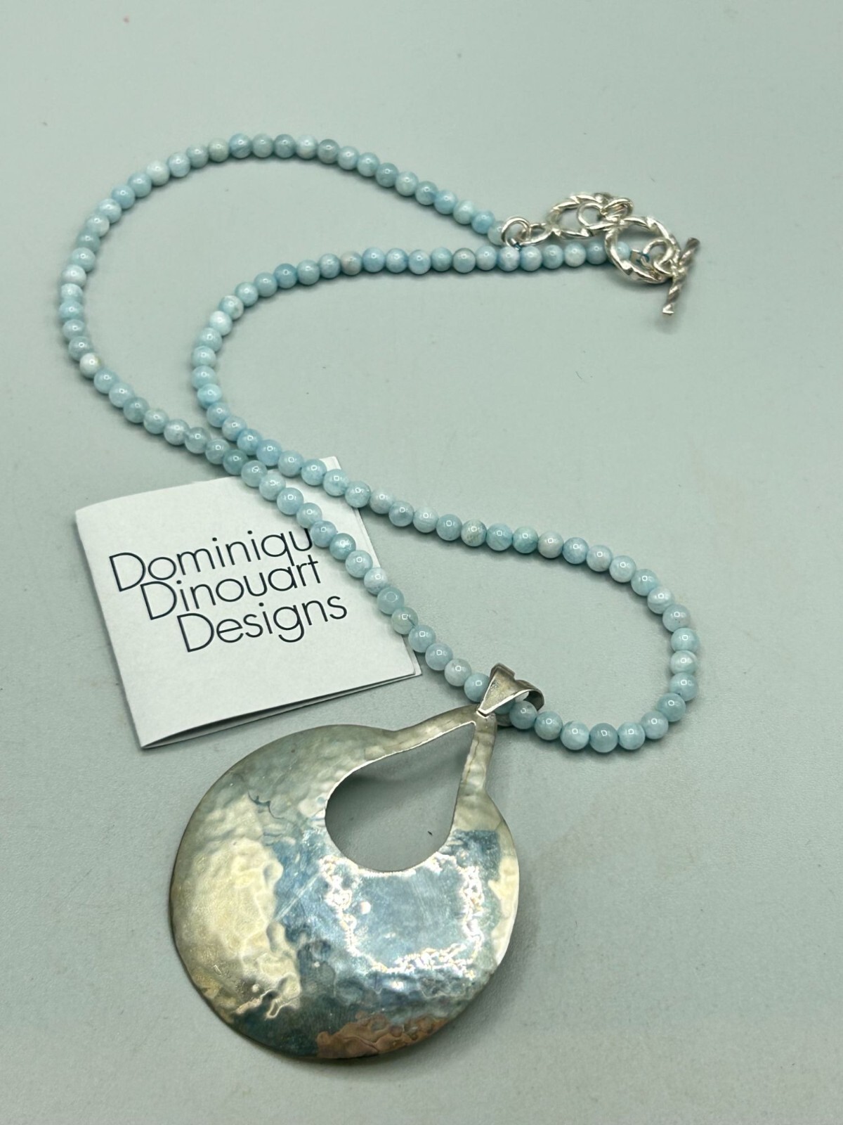 DOMINIQUE DINOUART DESIGN DDD Blue Stone Necklace With Large Sterling Silver