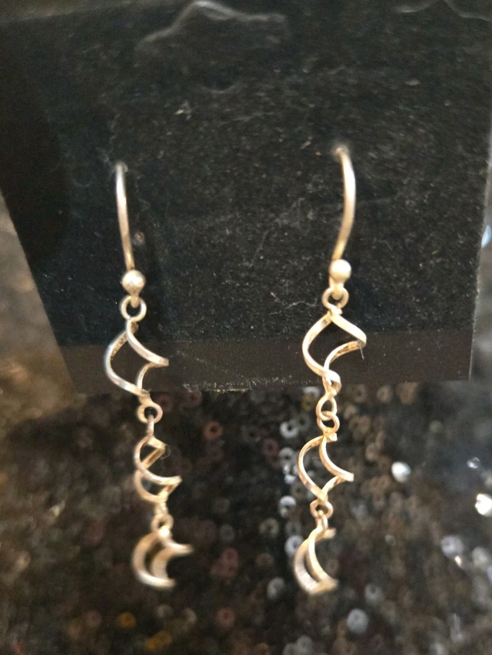 Vintage 925 Sterling Silver Dangle Earrings Pierced Hook Twist Woven 2″ Drop