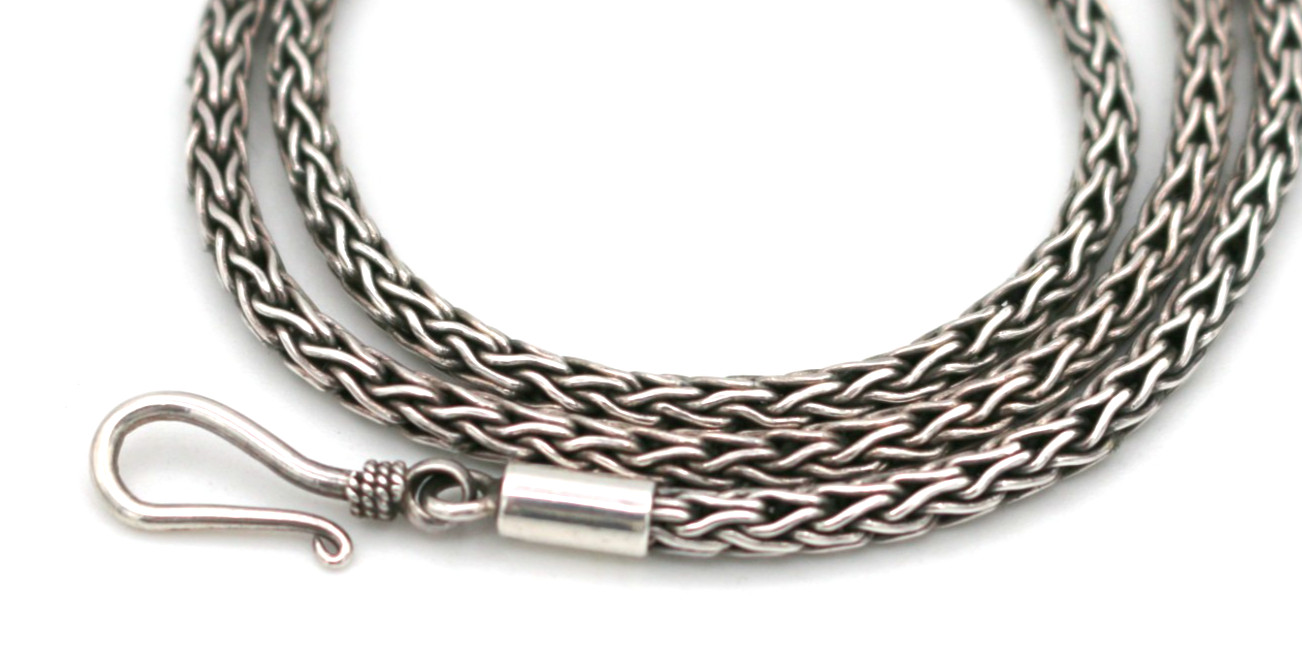 Vintage Sterling Silver 925 3mm Wheat Chain Necklace 16” 15.85g