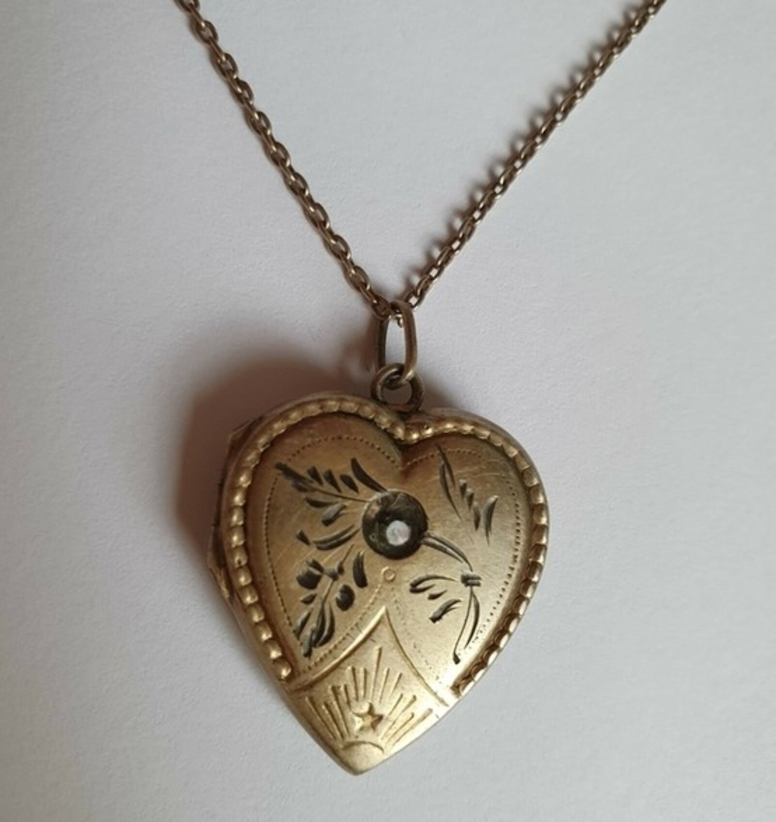 Vintage Soviet USSR pendant for photo on a chain ~45 cm silver 875 ⭐ Wt 8.5 g