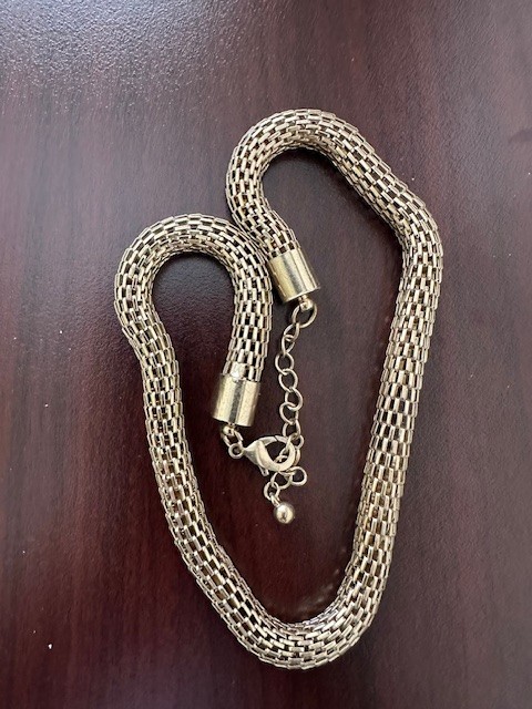 Vintage Chunky Link Mesh Chain Collar Necklace 16-18 ” Adjustable