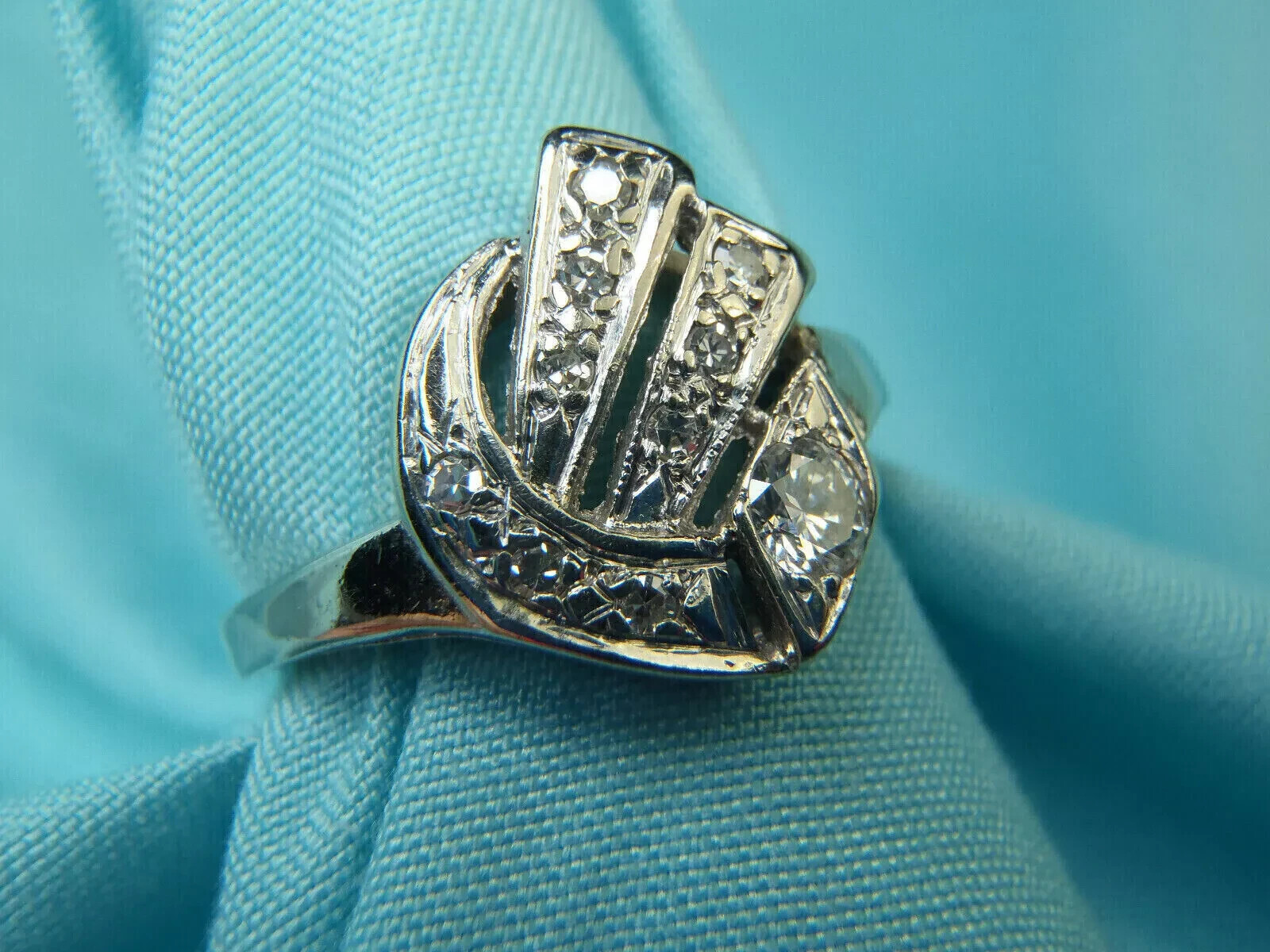 2Ct Round Cut Lab-Created Diamond Art Deco Style Wedding Ring 14K White Gold FN