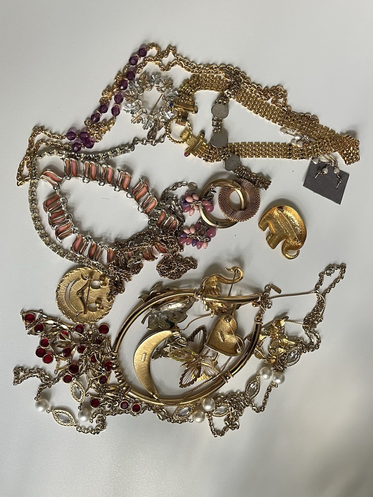 Vintage Jewelry Lot Monet Coro LC Avon Coventry Enamel Rhinestone Heart 1960-80’